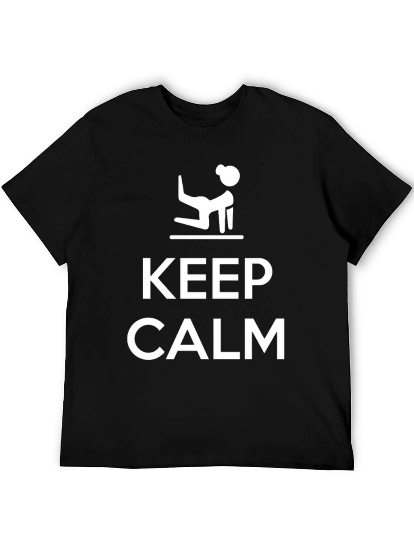 Keep Calm Yoga Pose Black Tee