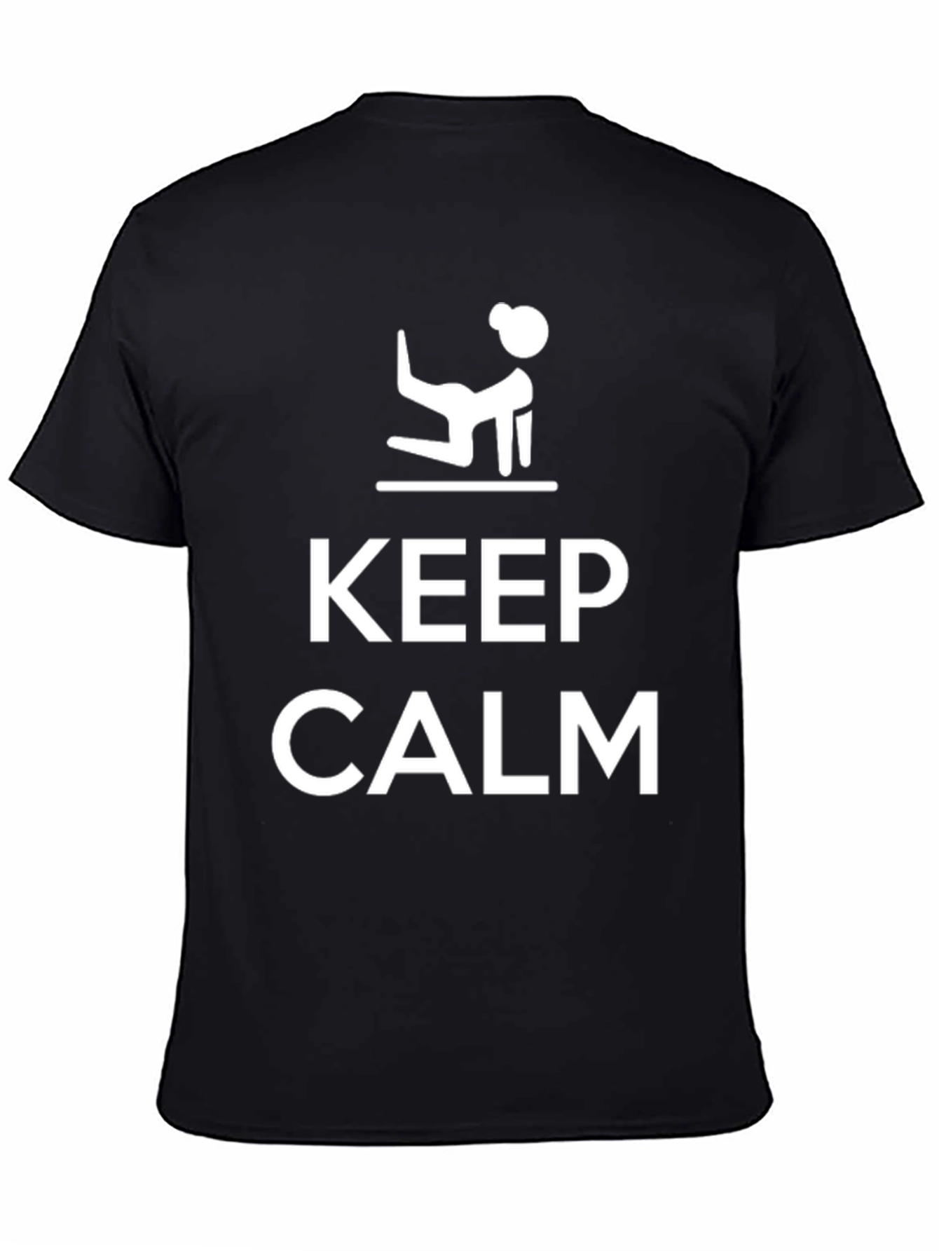 Keep Calm Yoga Pose Black Tee