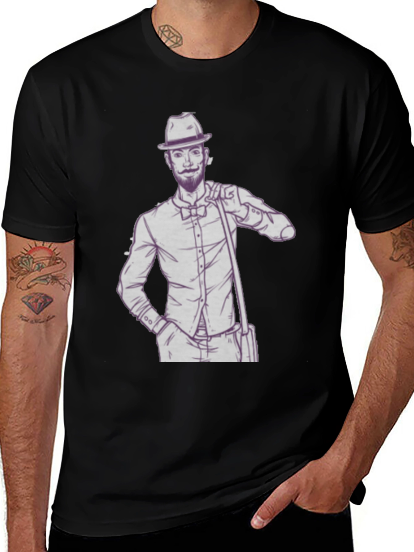 Dapper Gent T-Shirt - Illustrated Design