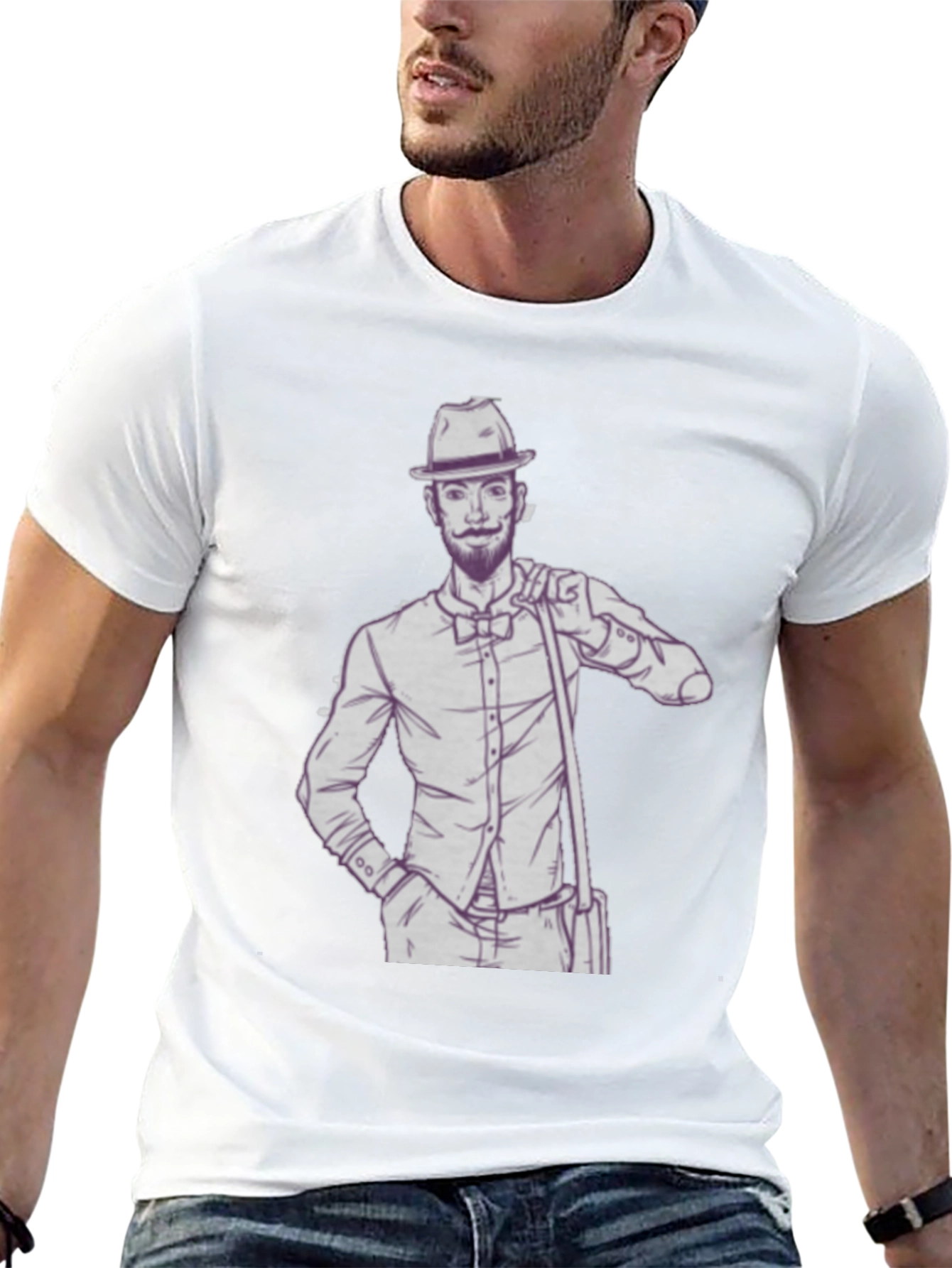Dapper Gent T-Shirt - Illustrated Design