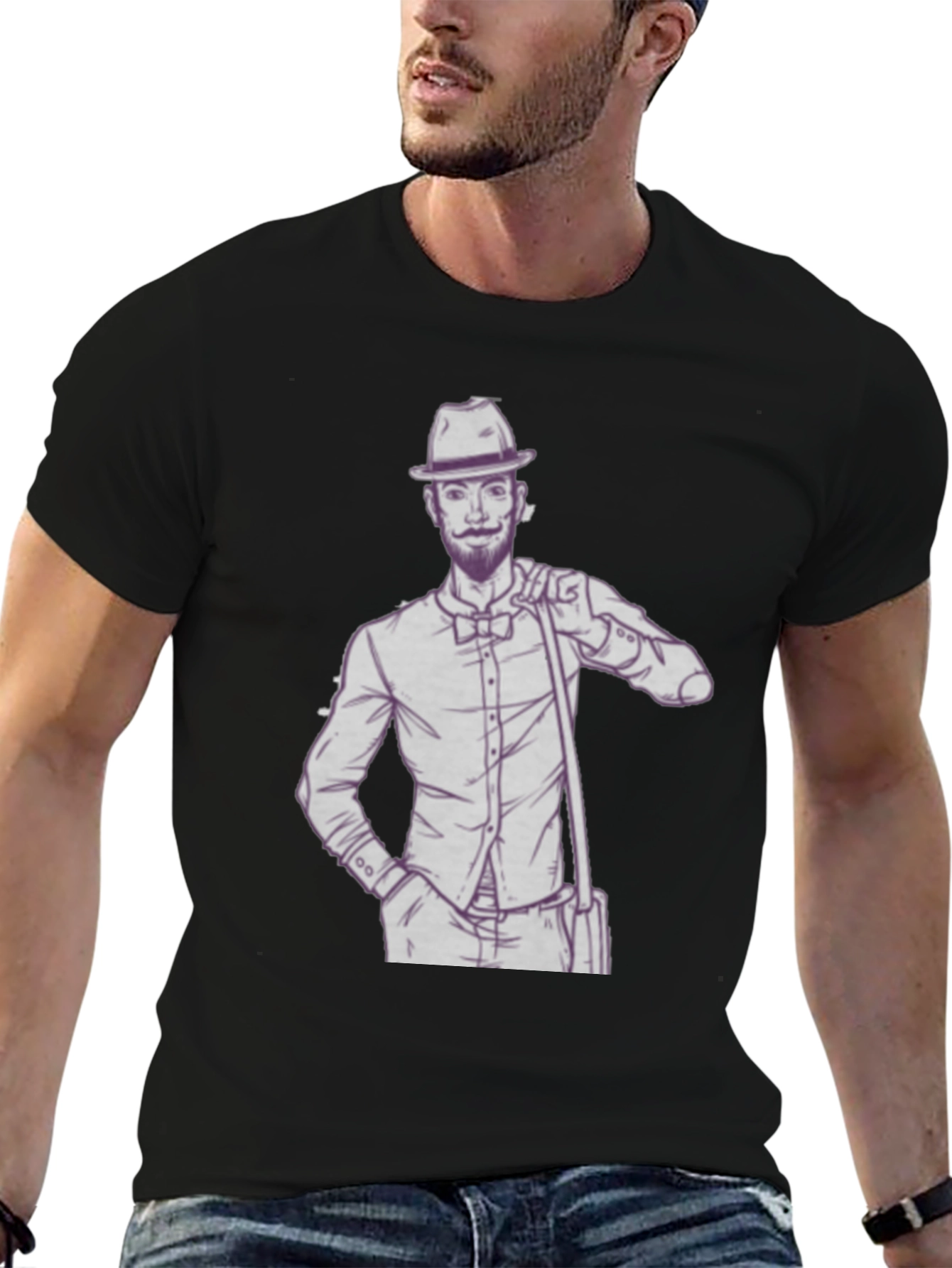 Dapper Gent T-Shirt - Illustrated Design