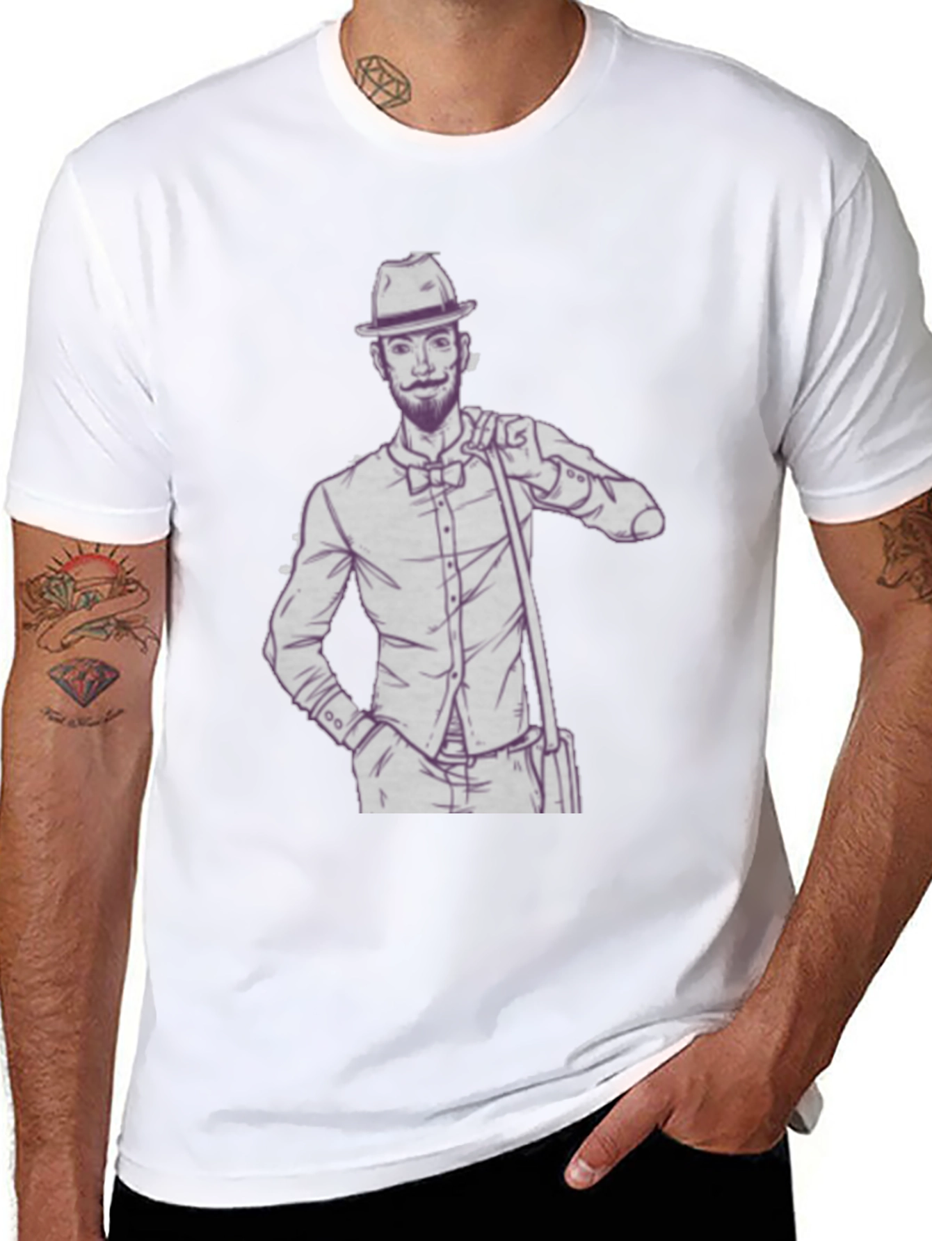 Dapper Gent T-Shirt - Illustrated Design