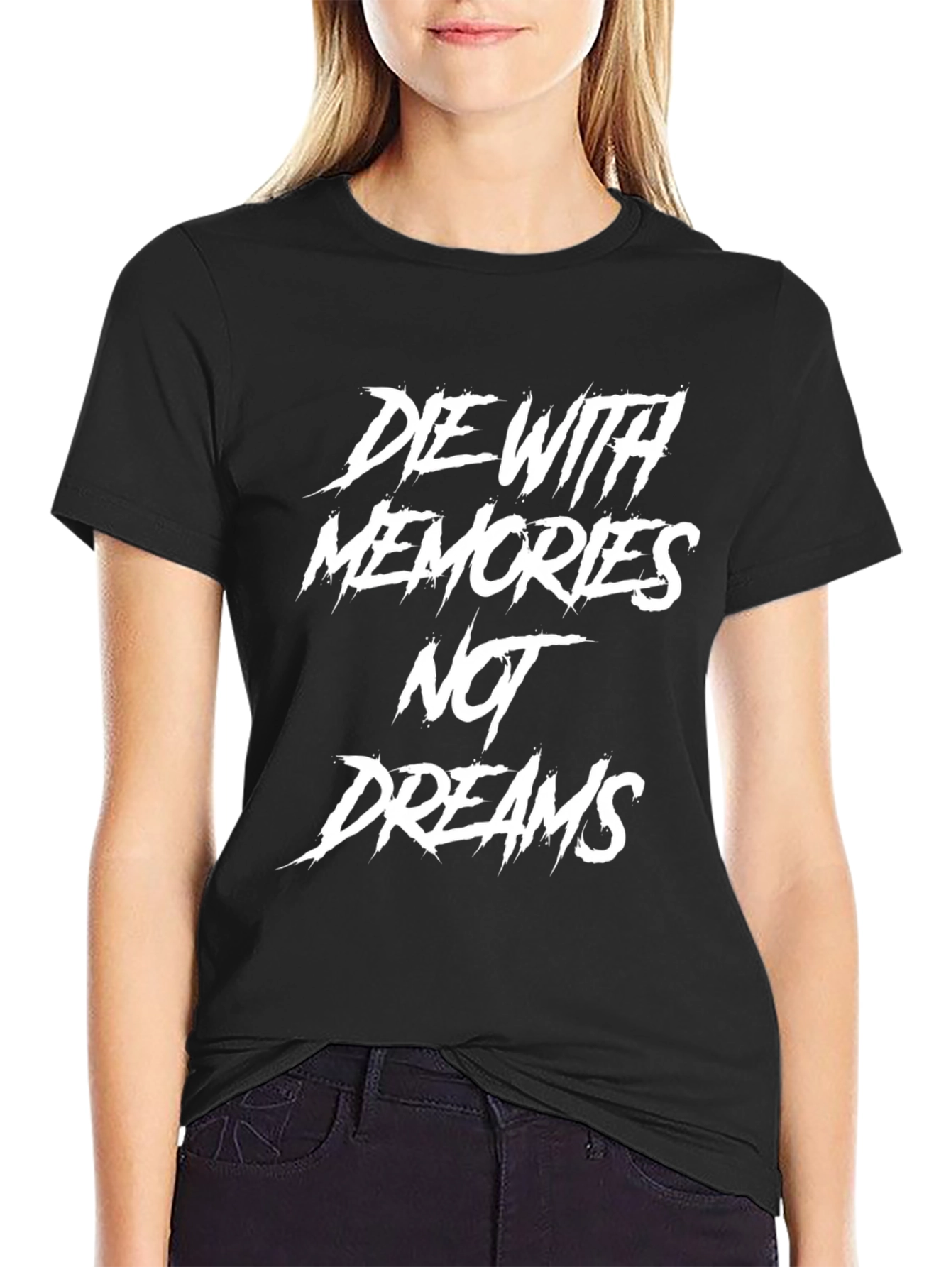 Die With Memories Graphic Print Black T-Shirt