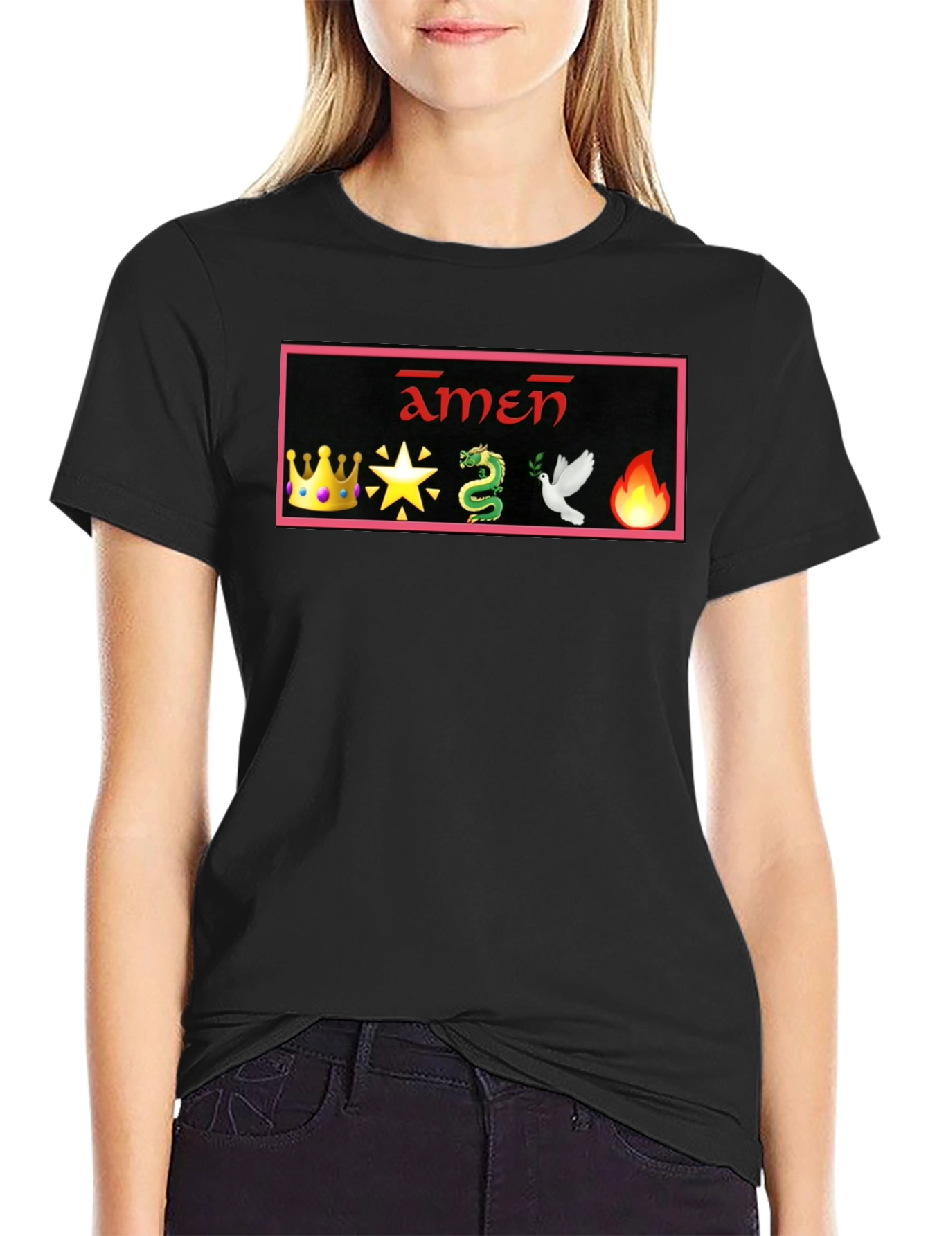 Amen T-Shirt with Emoji Design