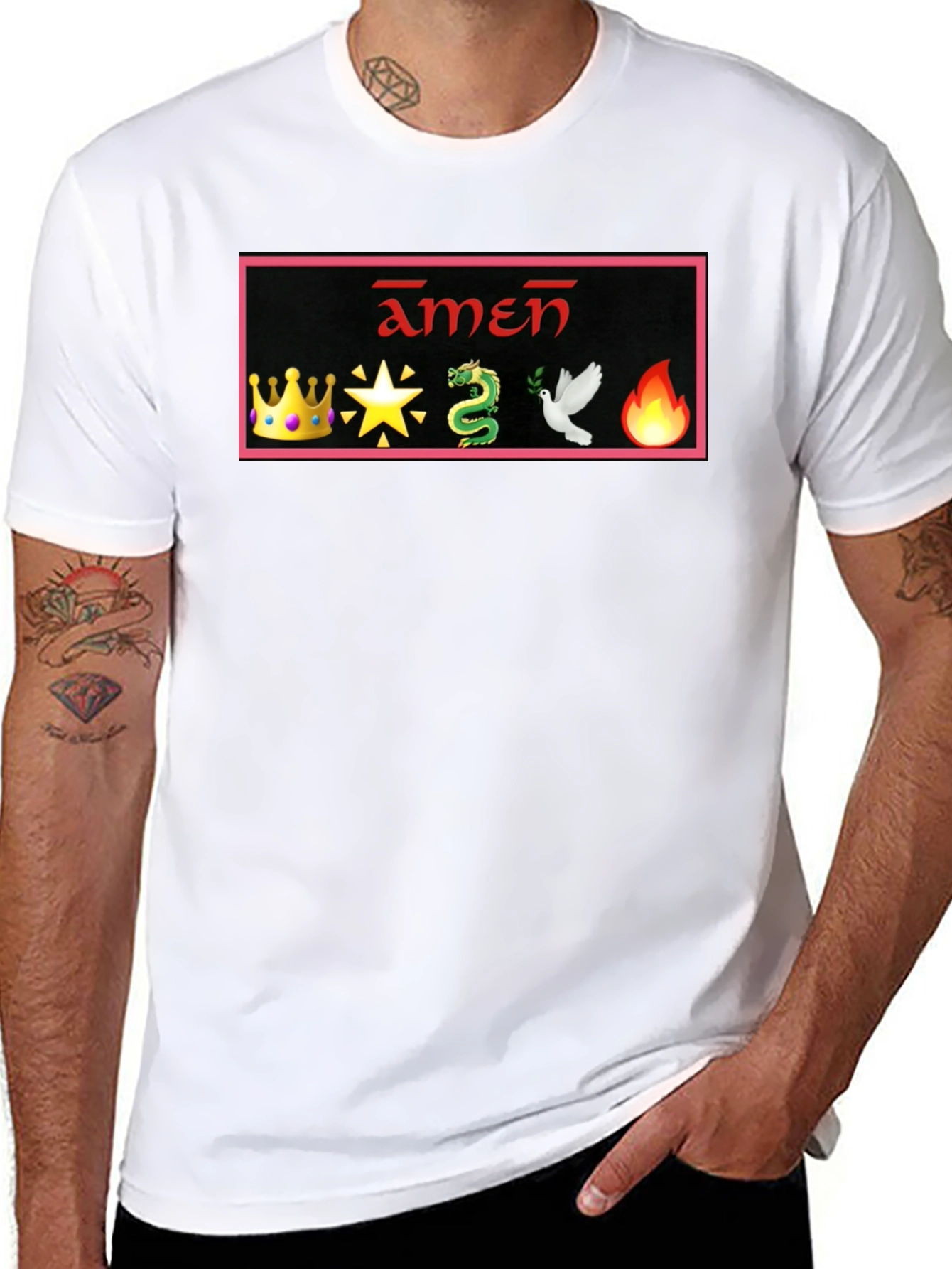 Amen T-Shirt with Emoji Design