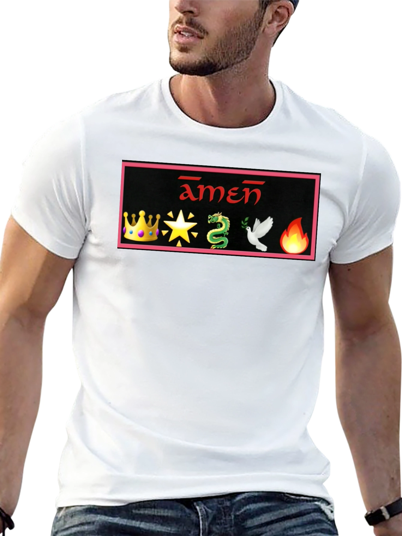 Amen T-Shirt with Emoji Design