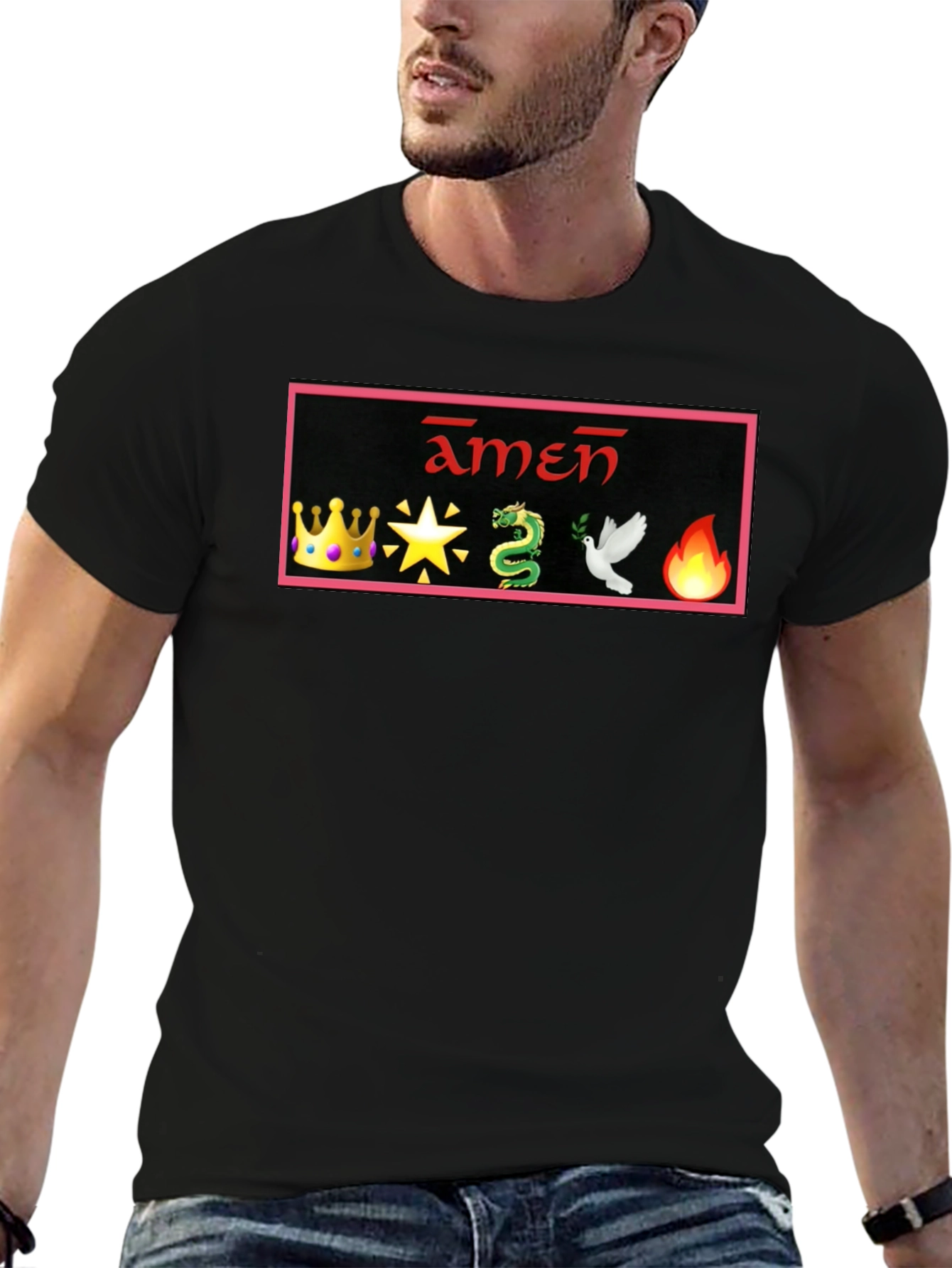 Amen T-Shirt with Emoji Design