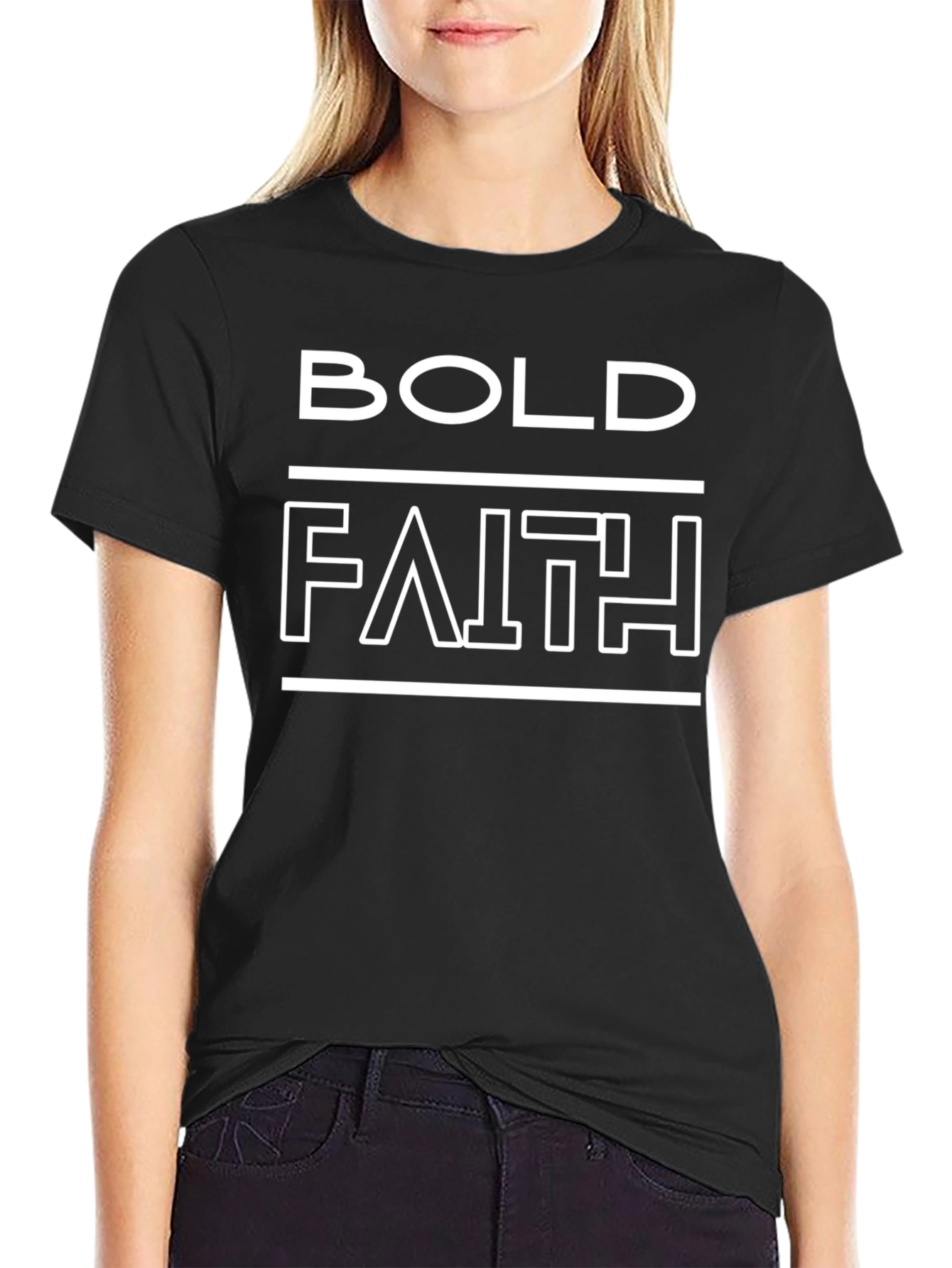 Bold Faith Graphic Tee - Black