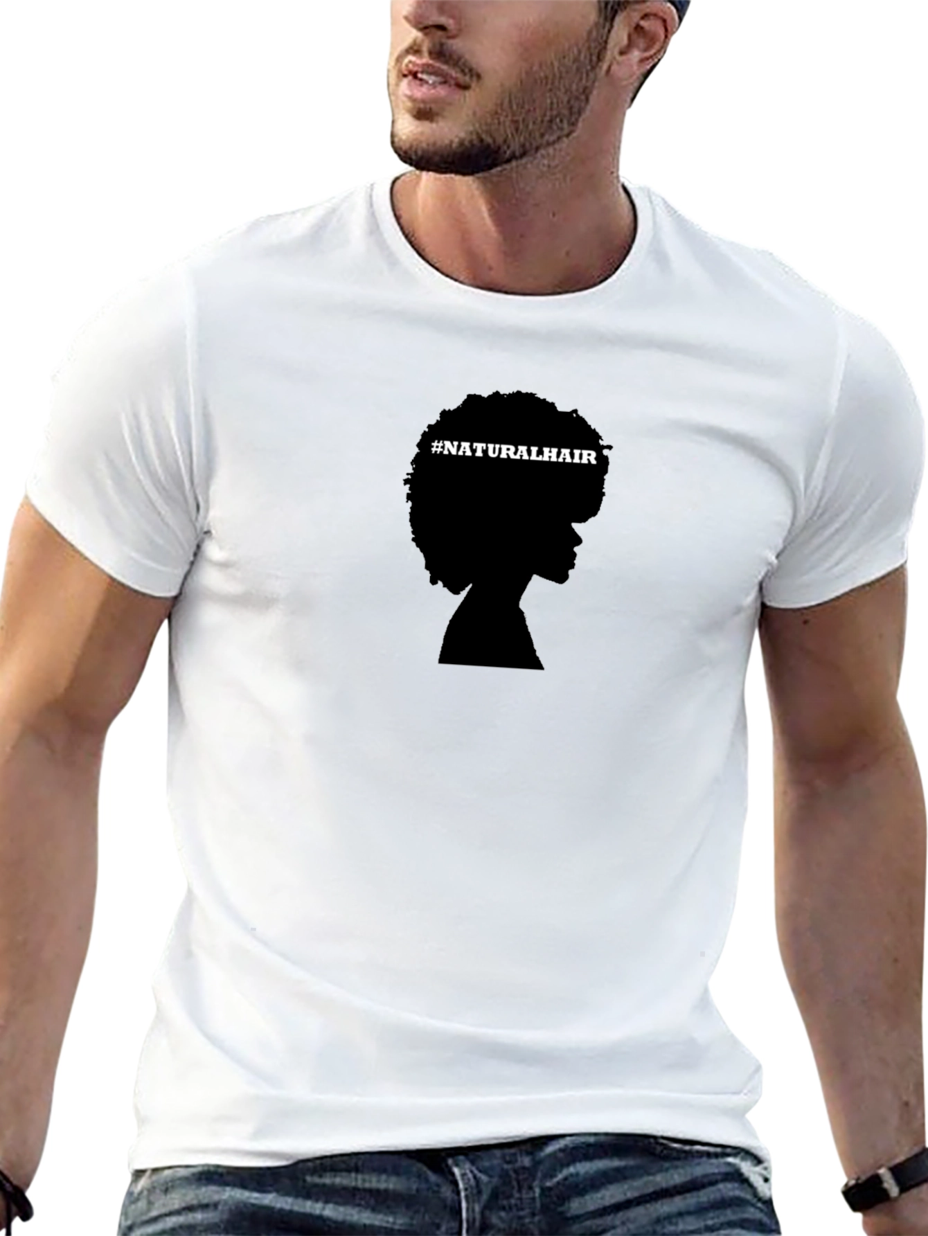 Natural Hair Silhouette T-Shirt - Black