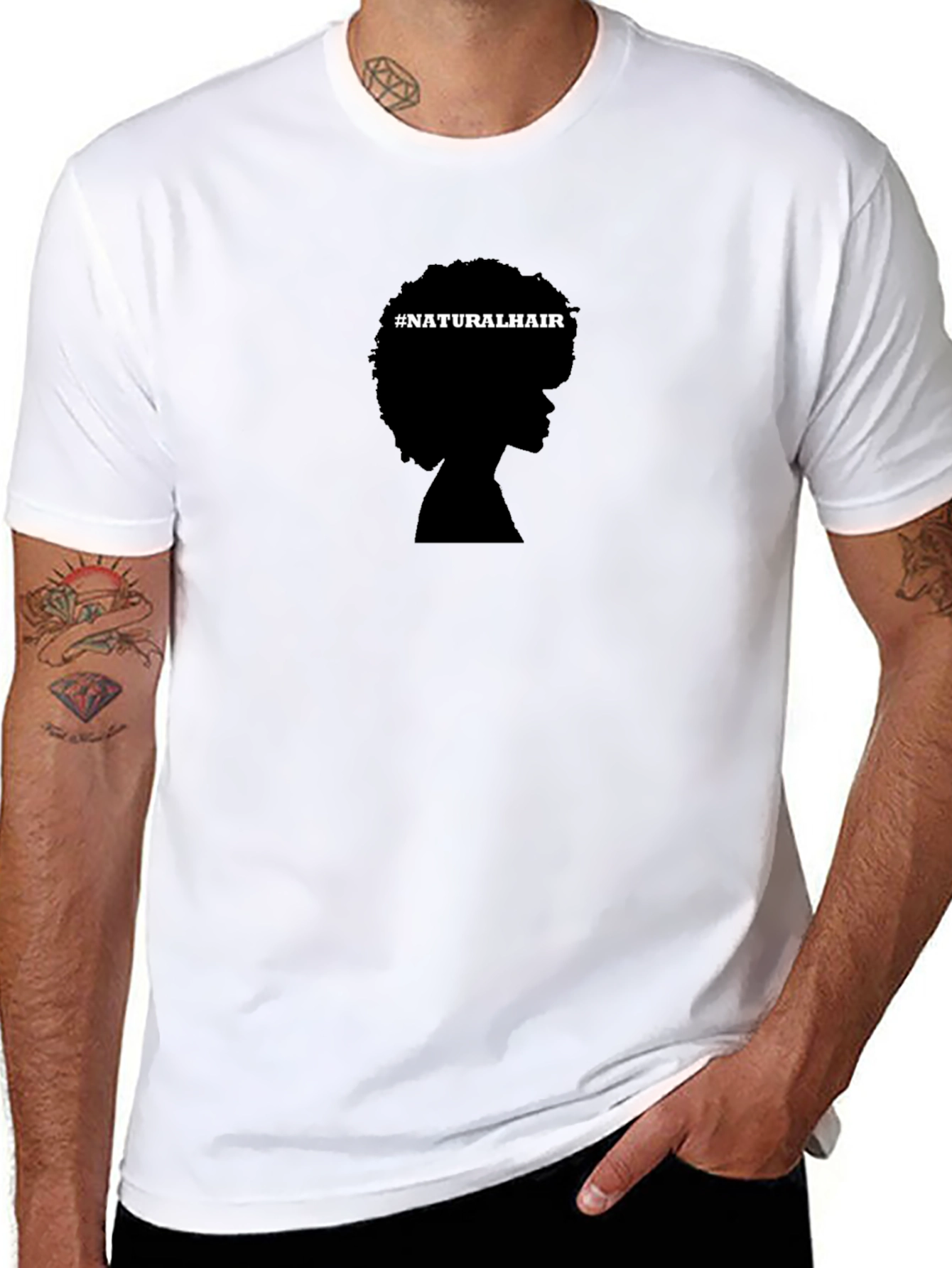 Natural Hair Silhouette T-Shirt - Black