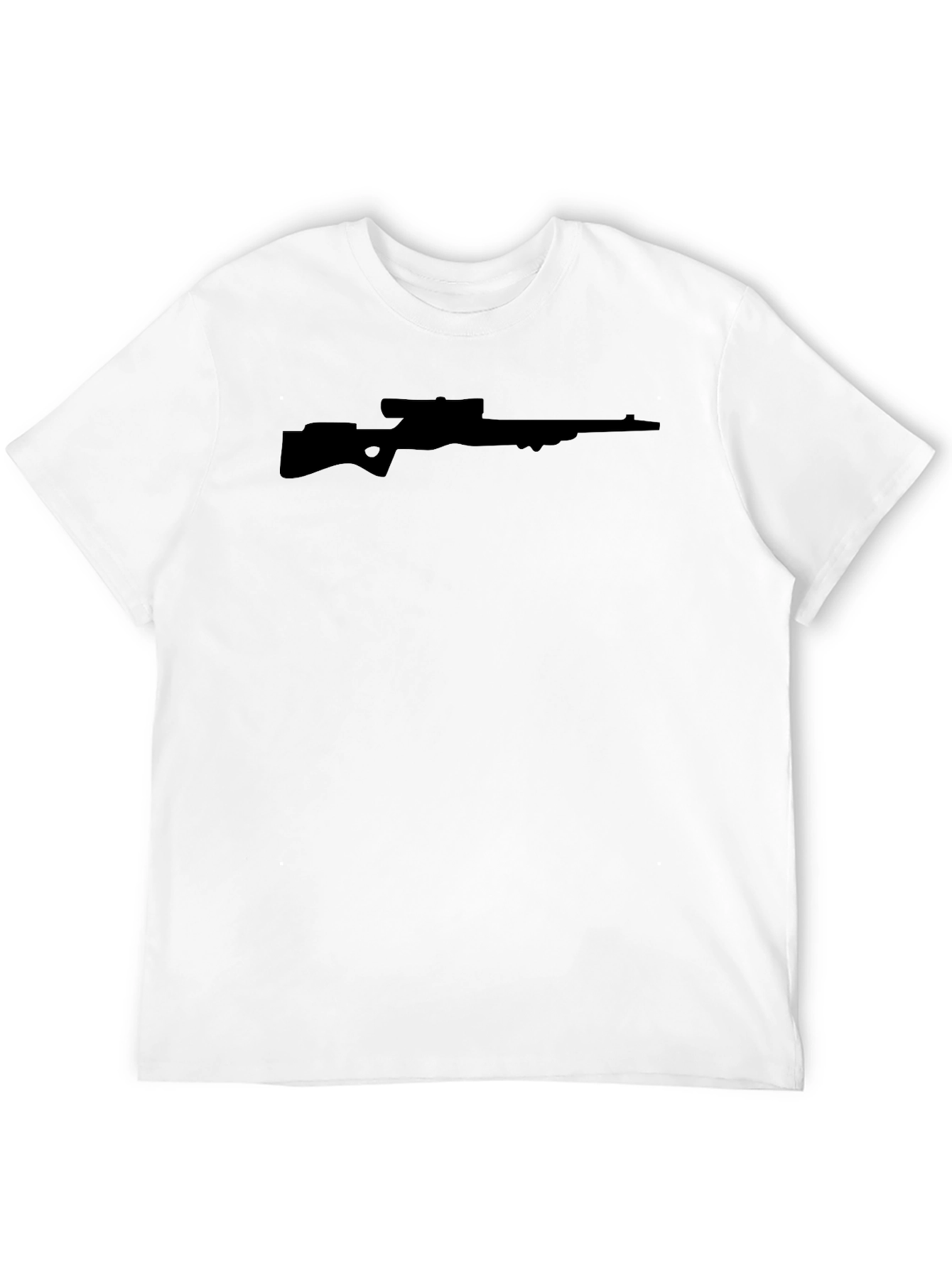 Sniper Rifle Graphic Tee - Black Crew Neck
