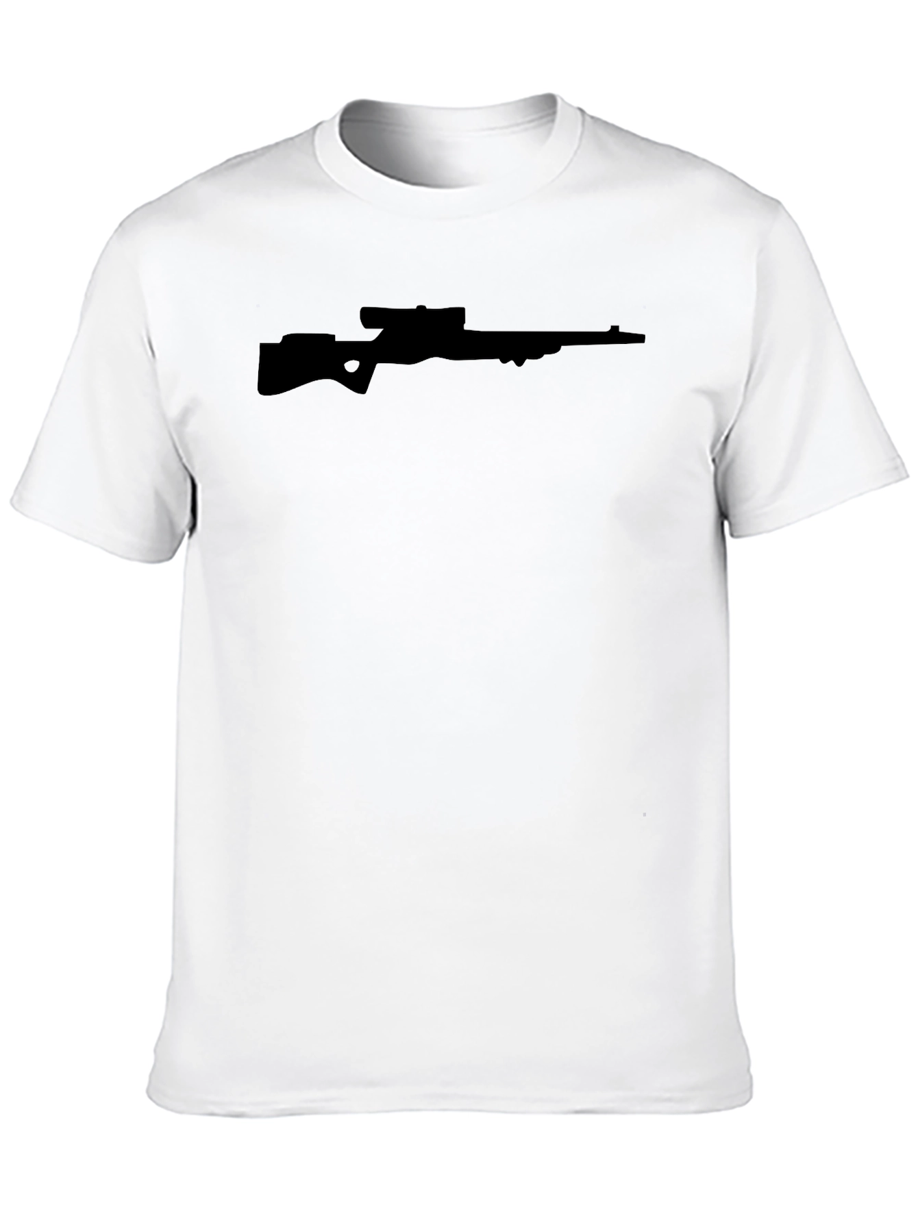 Sniper Rifle Graphic Tee - Black Crew Neck