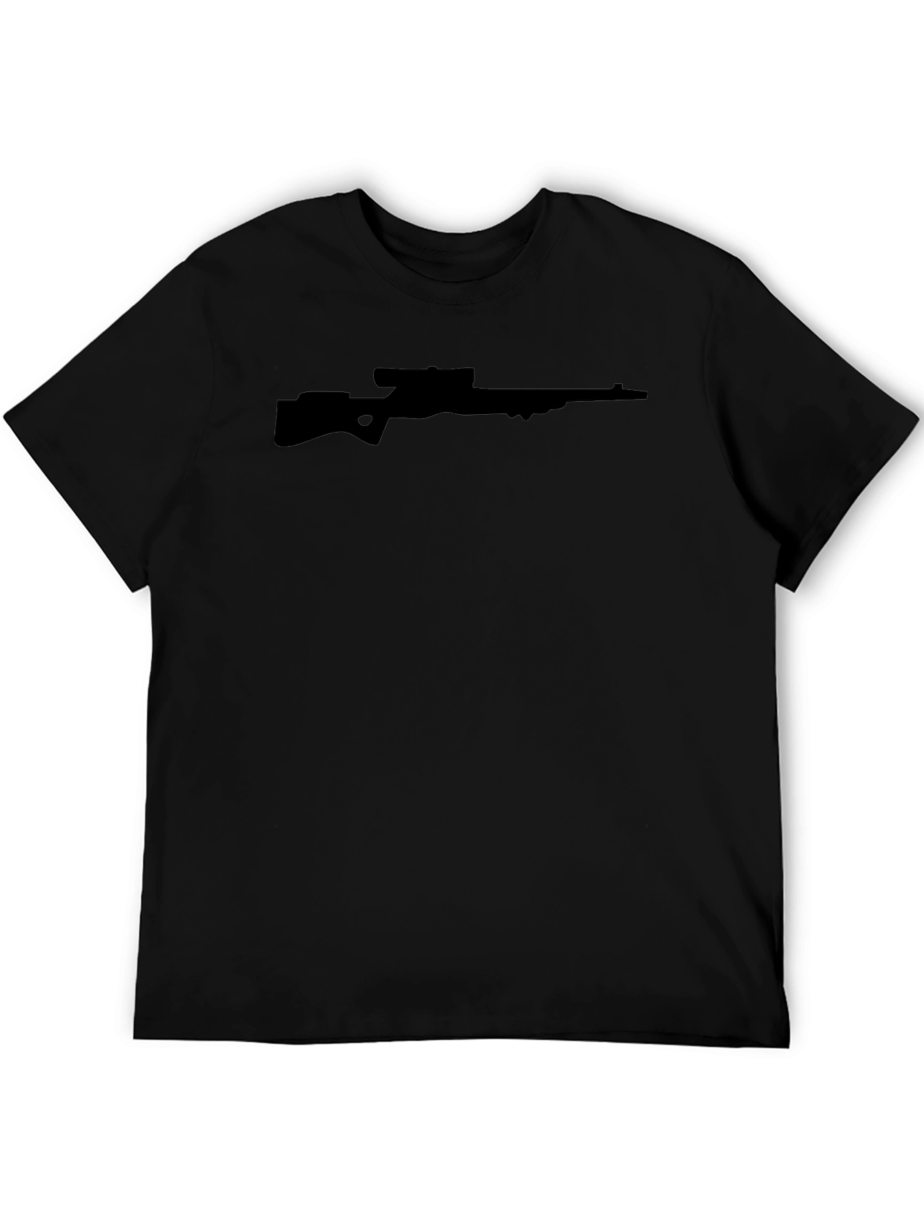 Sniper Rifle Graphic Tee - Black Crew Neck