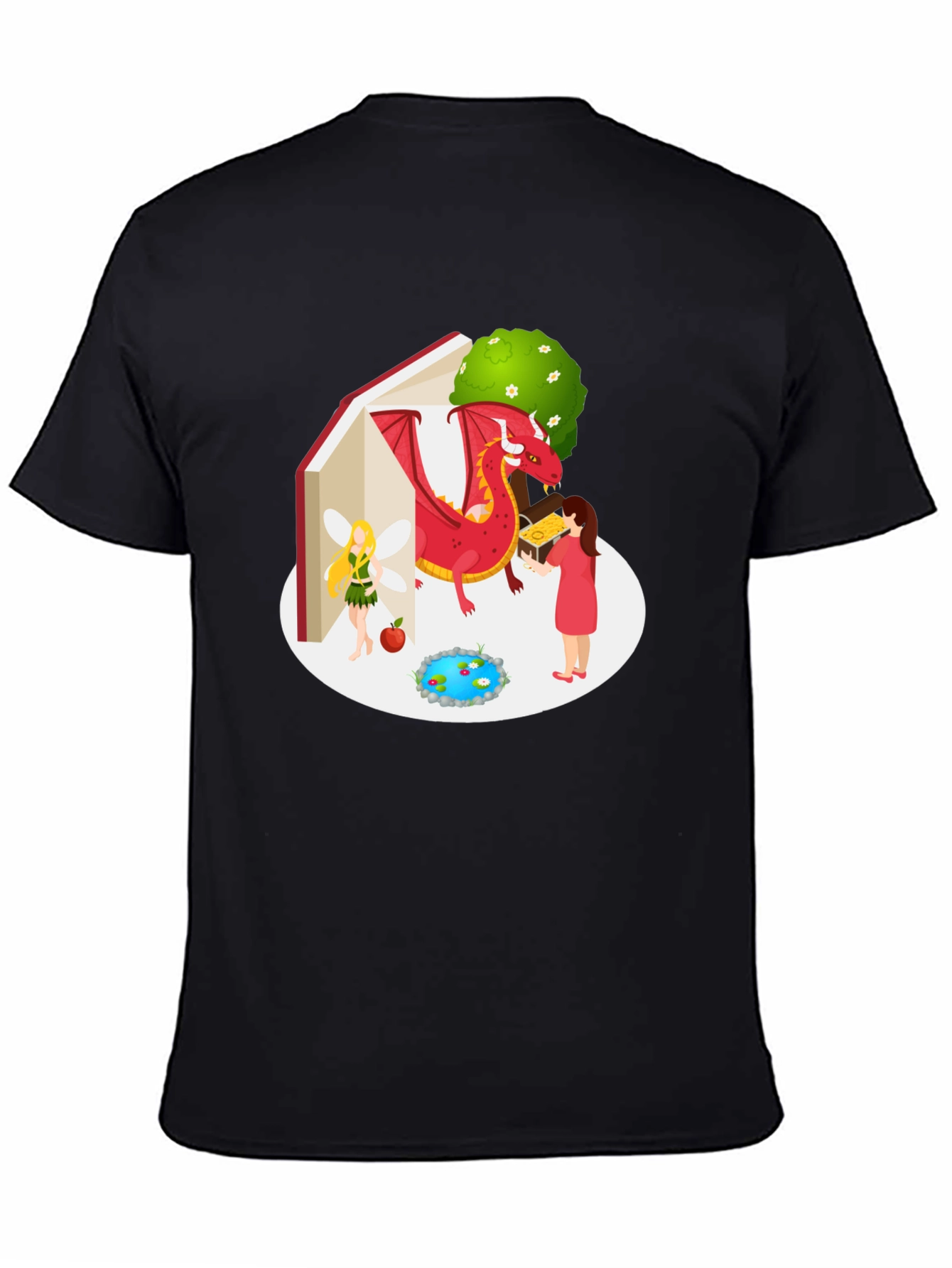 Enchanted Story T-Shirt - Dragon Fairy Book Design