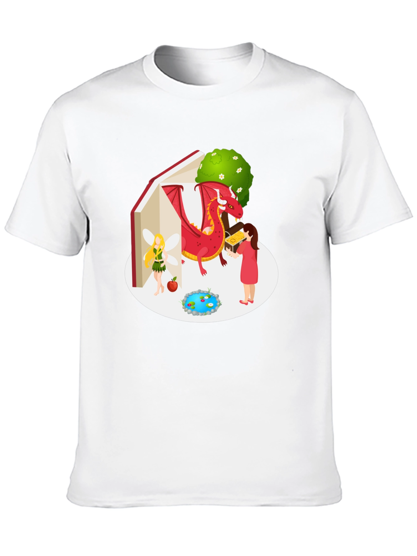 Enchanted Story T-Shirt - Dragon Fairy Book Design