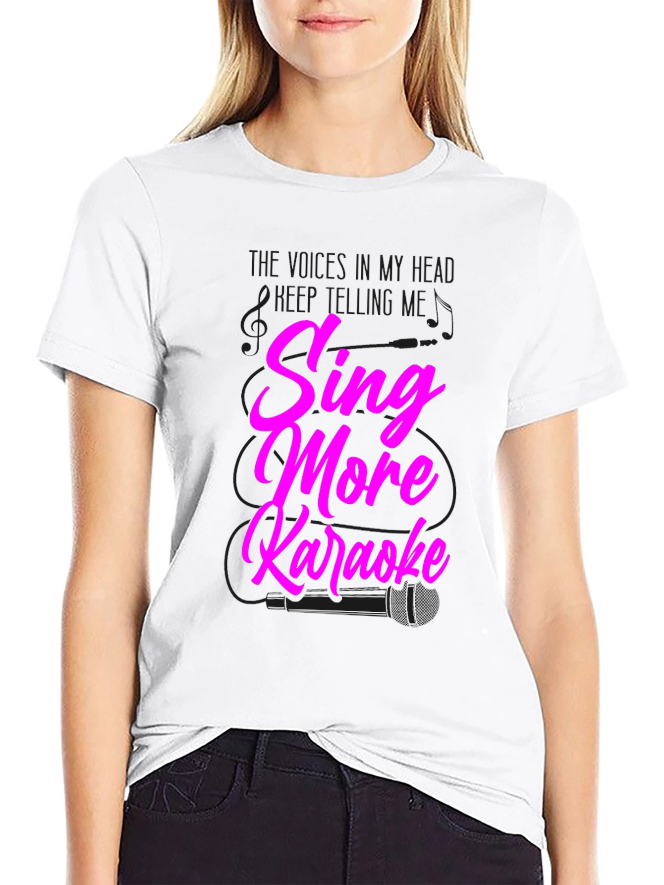 Sing More Karaoke Black Graphic Tee
