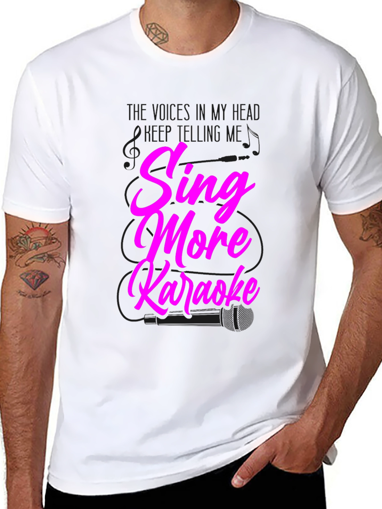 Sing More Karaoke Black Graphic Tee