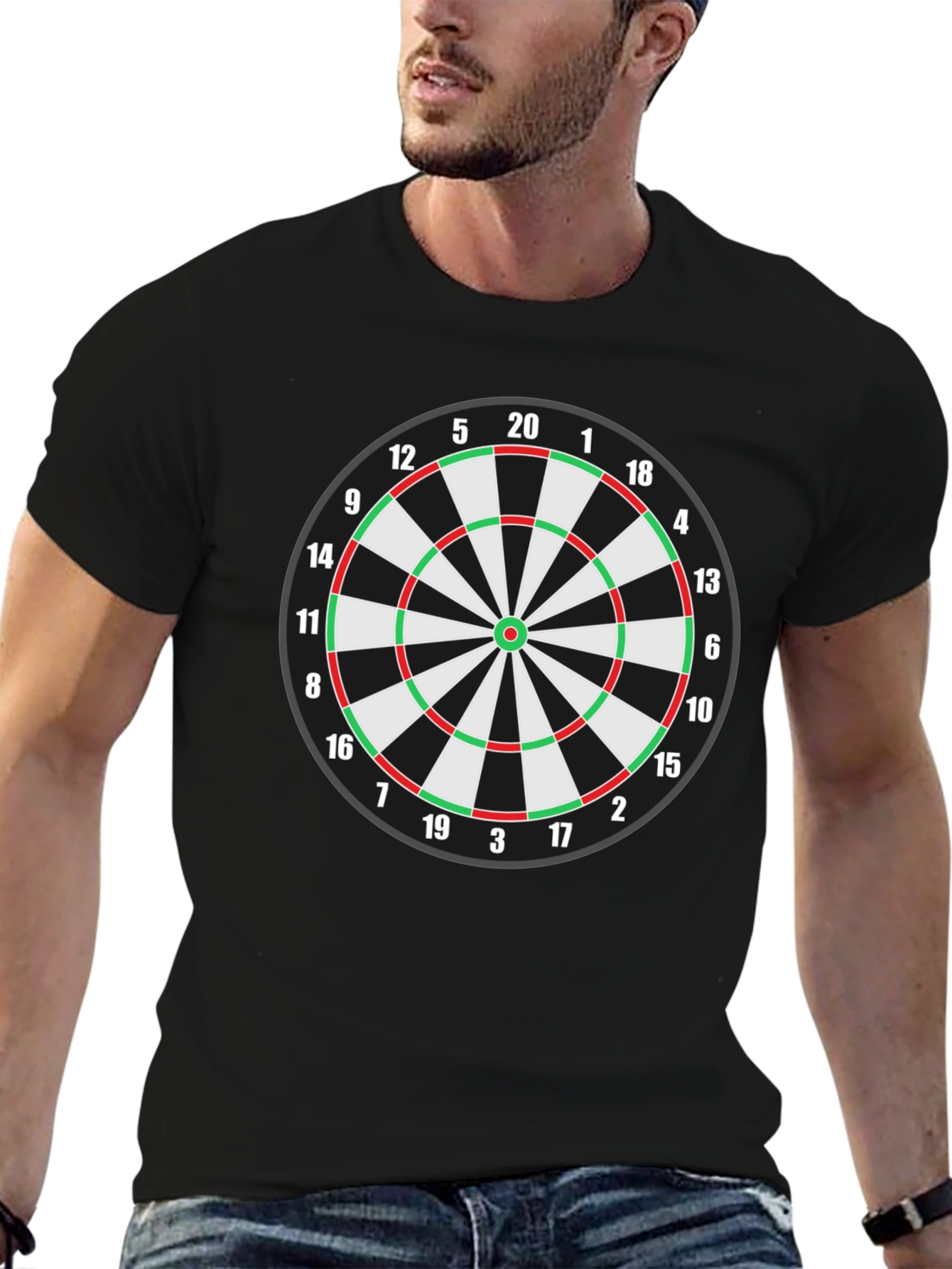 Dartboard T-Shirt - Black Cotton Blend Tee