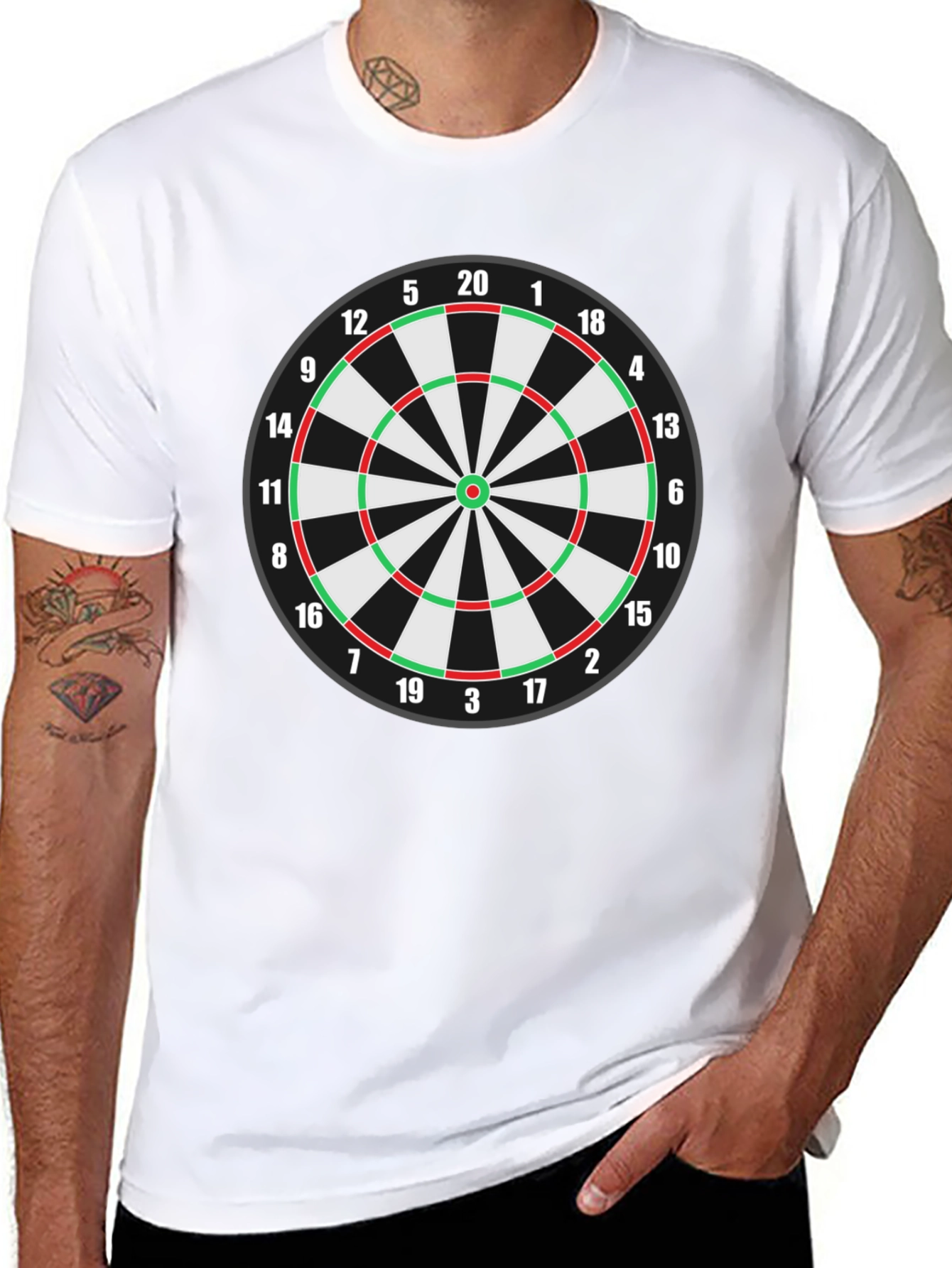 Dartboard T-Shirt - Black Cotton Blend Tee