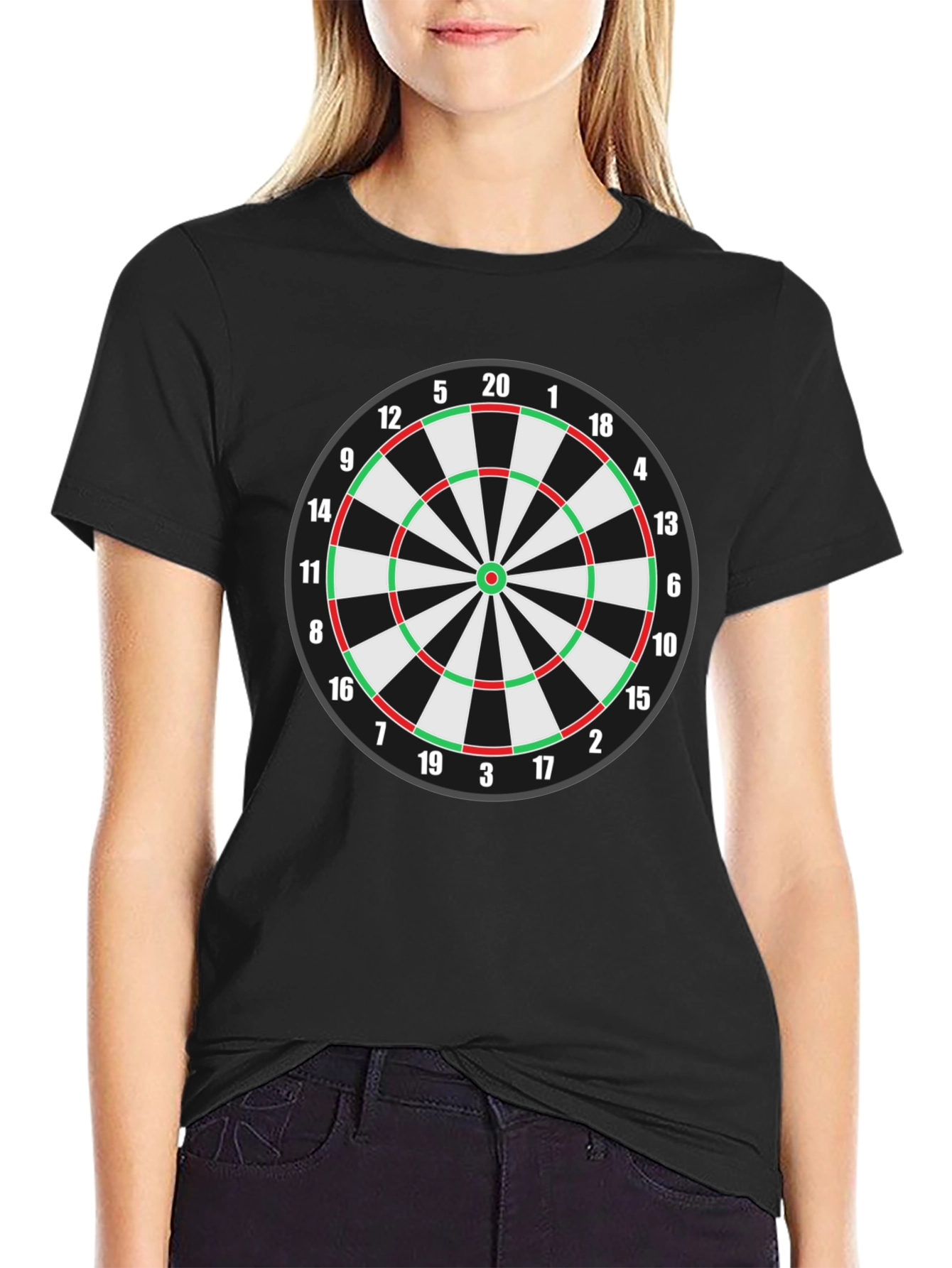 Dartboard T-Shirt - Black Cotton Blend Tee