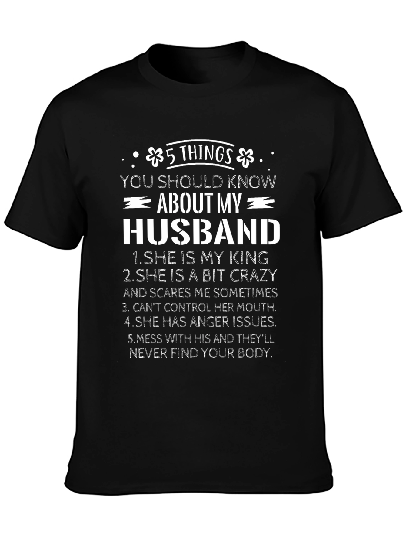 5 Things About My Husband Funny T-Shirt