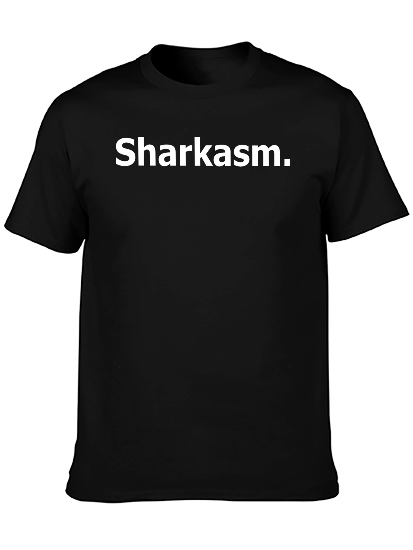 Sharkasm Black Graphic T-Shirt - Humorous Design