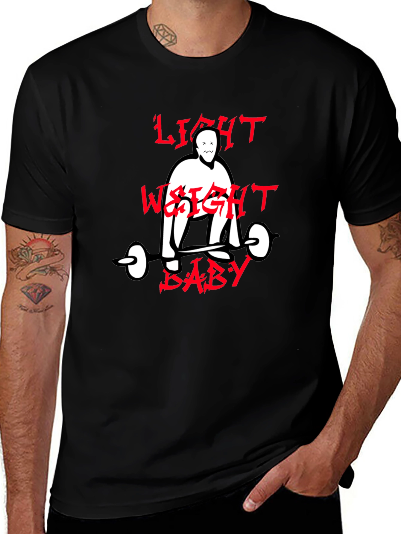 Light Weight Baby Graphic Tee - Black