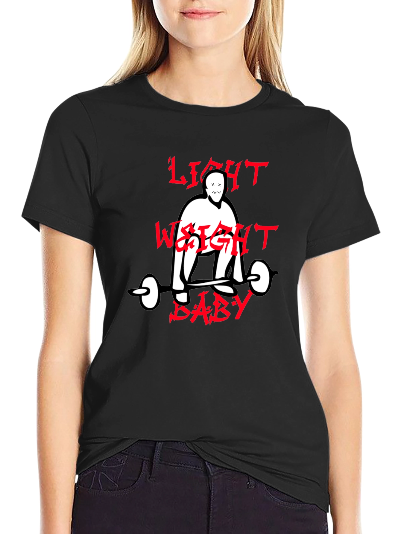 Light Weight Baby Graphic Tee - Black