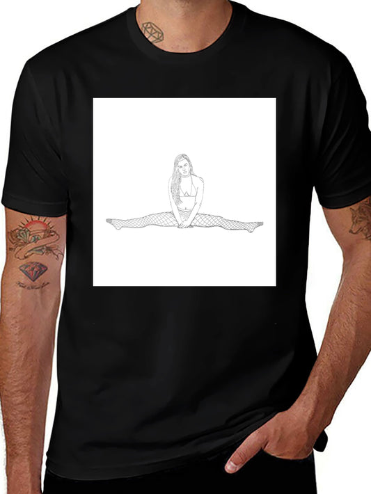 Unique Graphic Tee: Woman Doing Splits