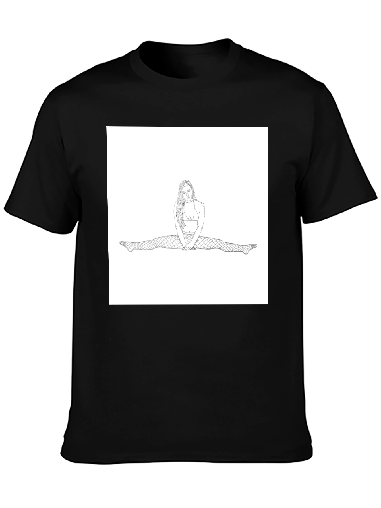 Unique Graphic Tee: Woman Doing Splits