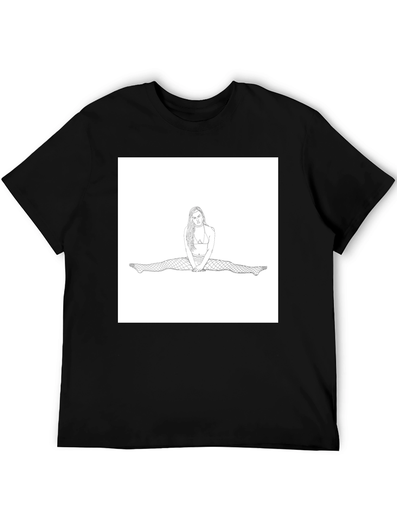 Unique Graphic Tee: Woman Doing Splits