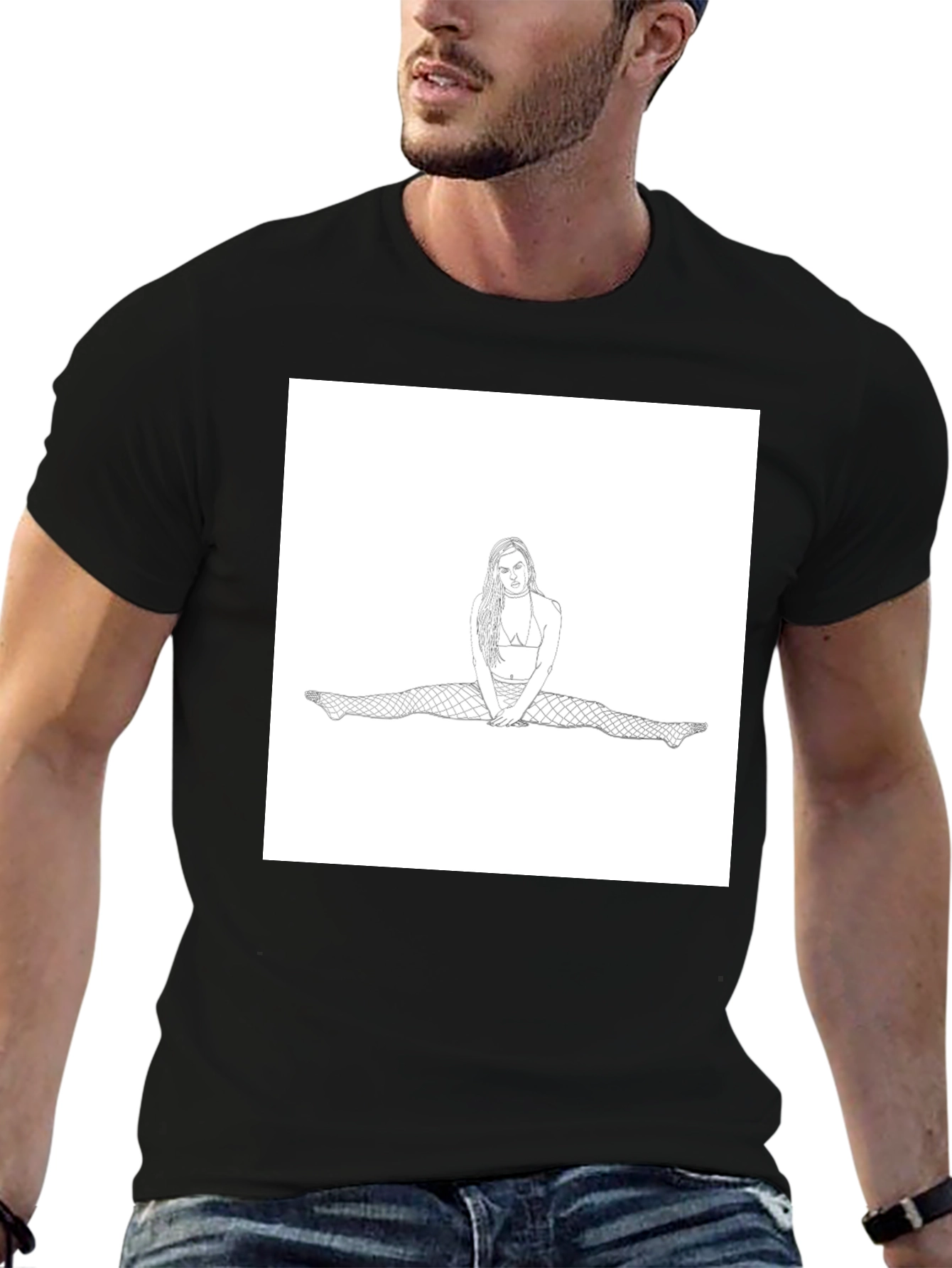 Unique Graphic Tee: Woman Doing Splits