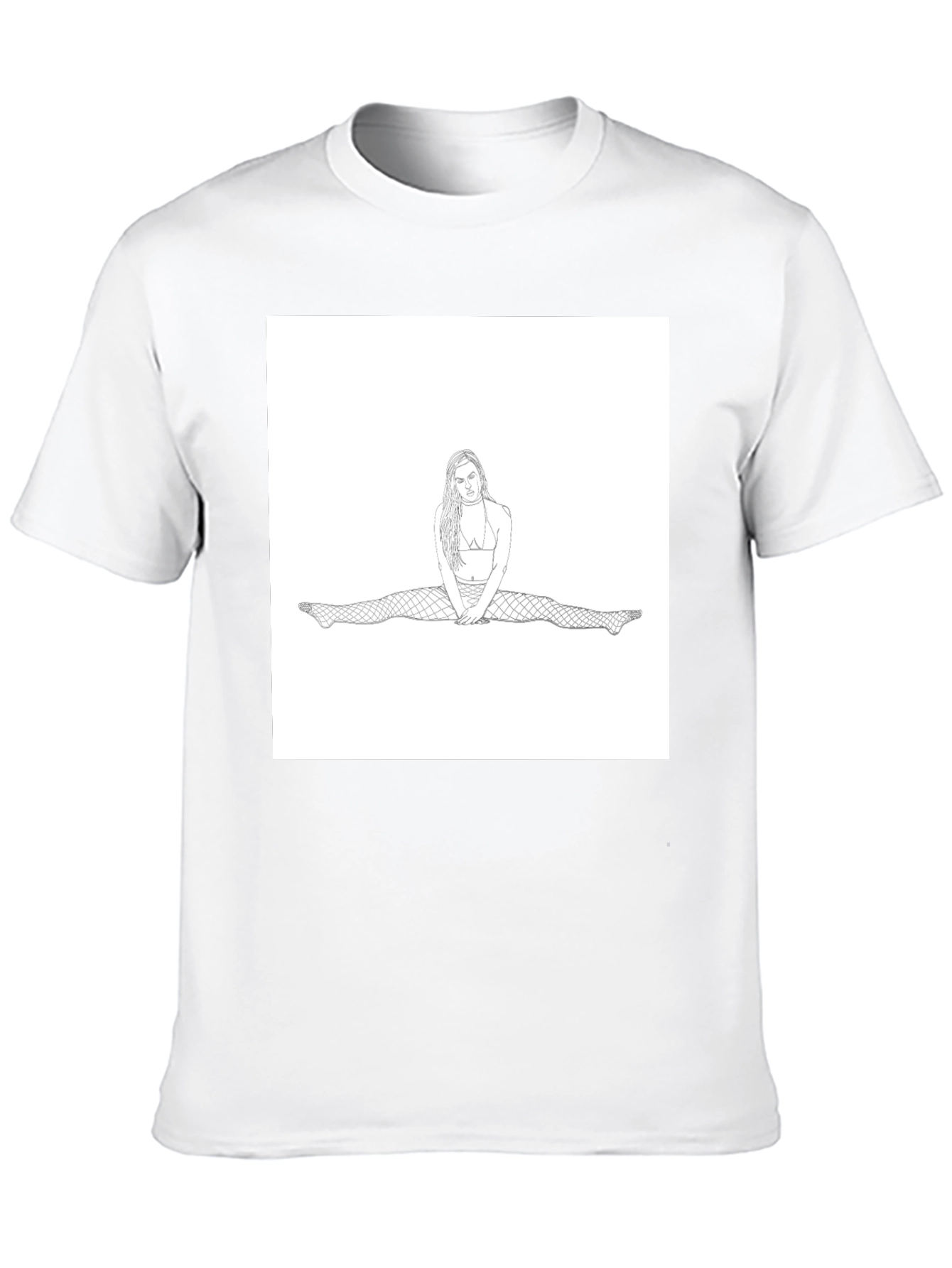 Unique Graphic Tee: Woman Doing Splits