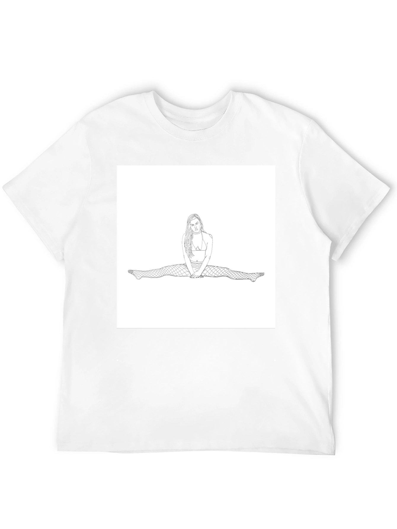 Unique Graphic Tee: Woman Doing Splits
