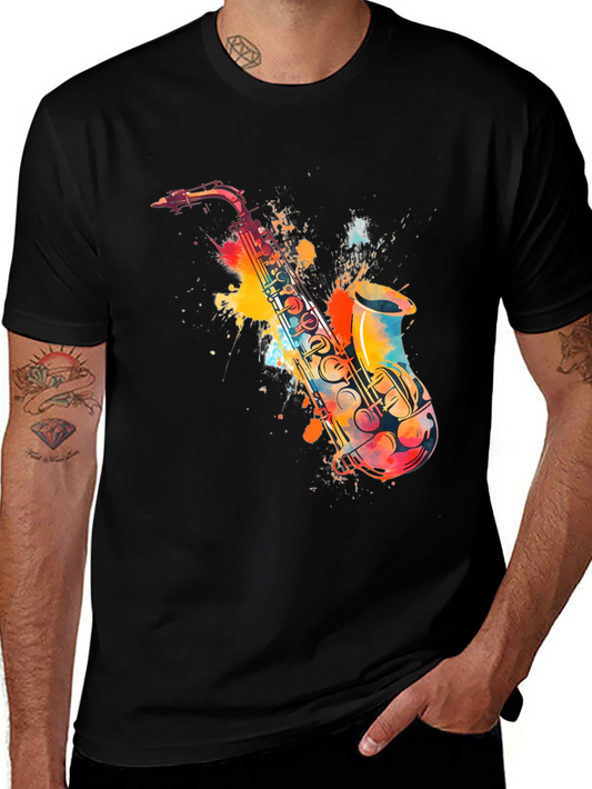 Saxophone Watercolor Graphic Tee