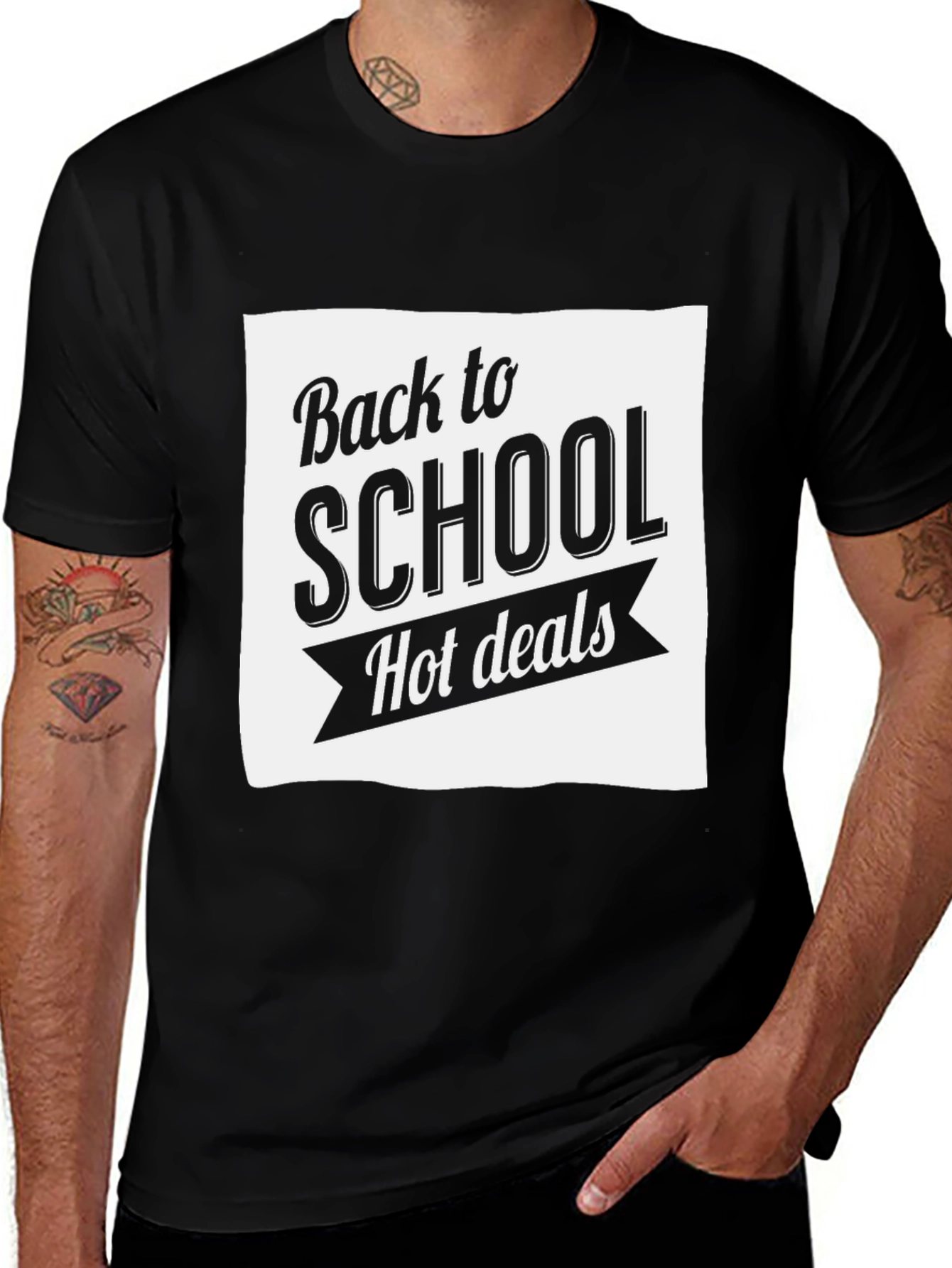 Back to School Hot Deals Graphic Tee - Black