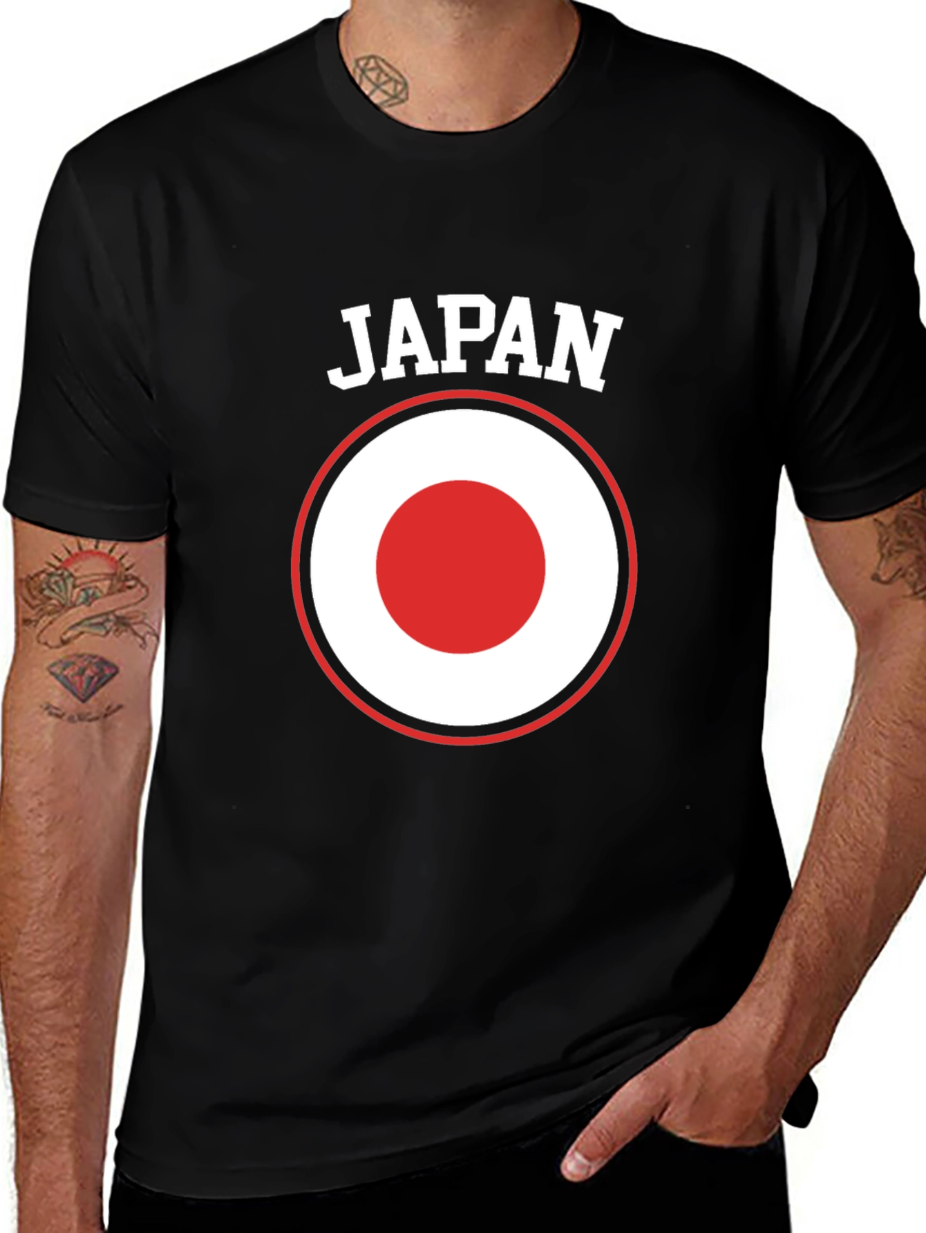 Japan Flag Graphic T-Shirt - Black