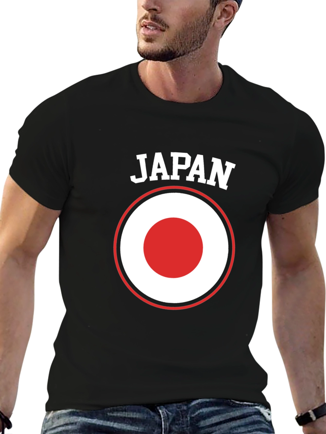 Japan Flag Graphic T-Shirt - Black