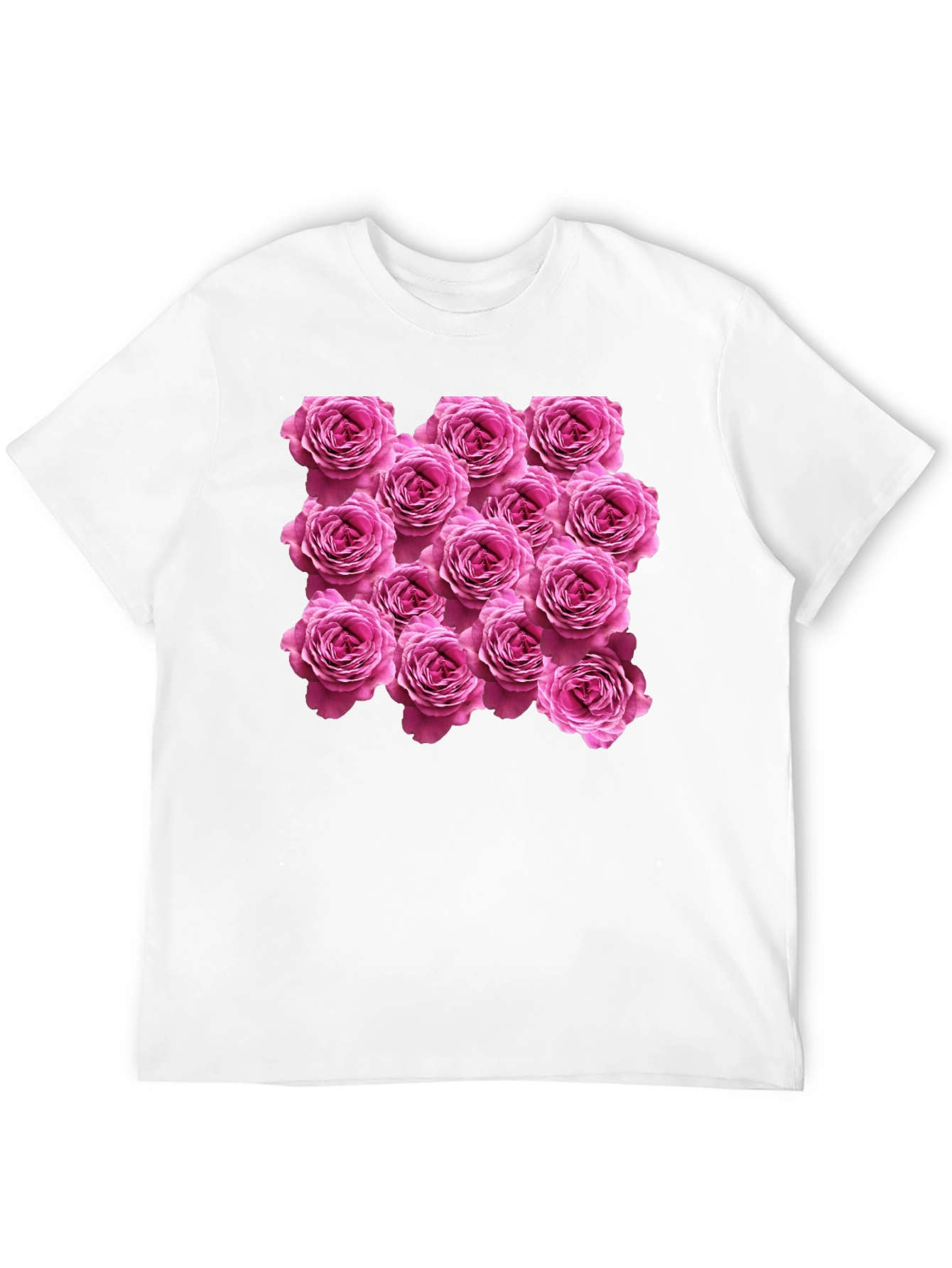 Rose Print Black T-Shirt