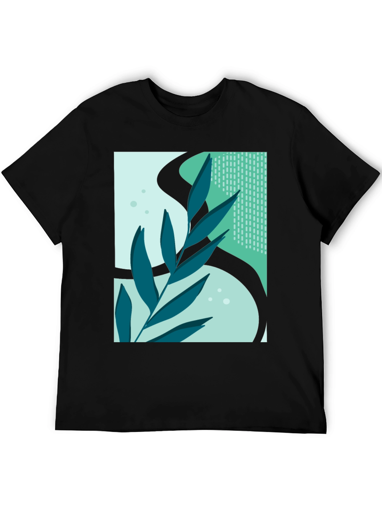 Abstract Leaf Graphic T-Shirt - Modern Art Tee