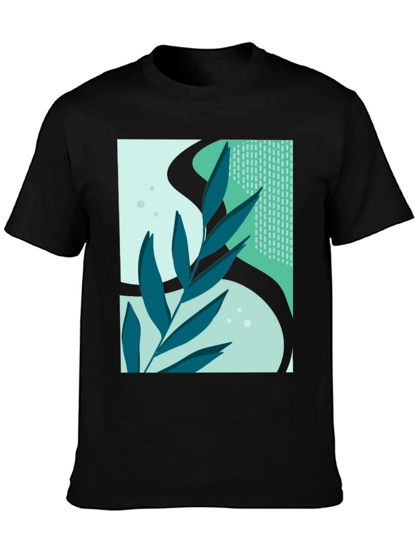 Abstract Leaf Graphic T-Shirt - Modern Art Tee