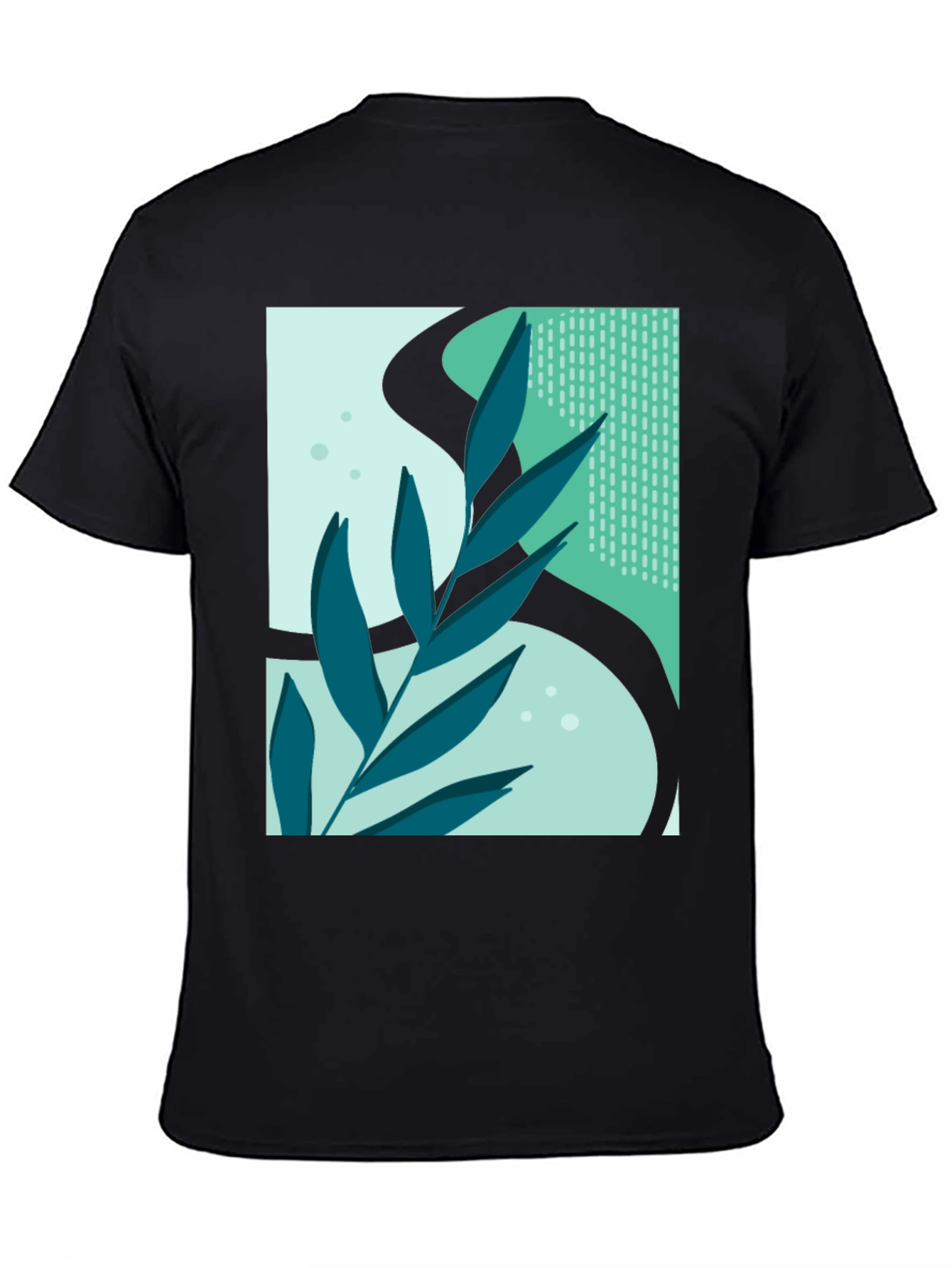 Abstract Leaf Graphic T-Shirt - Modern Art Tee