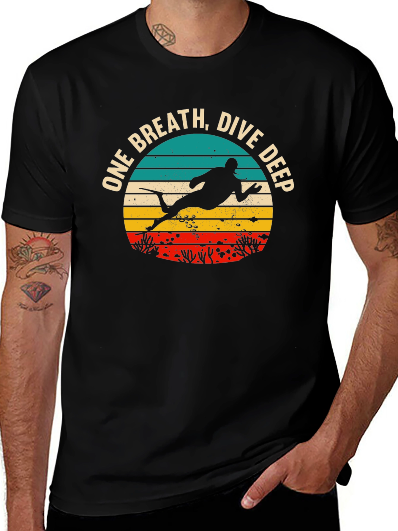One Breath Dive Deep Black T-Shirt