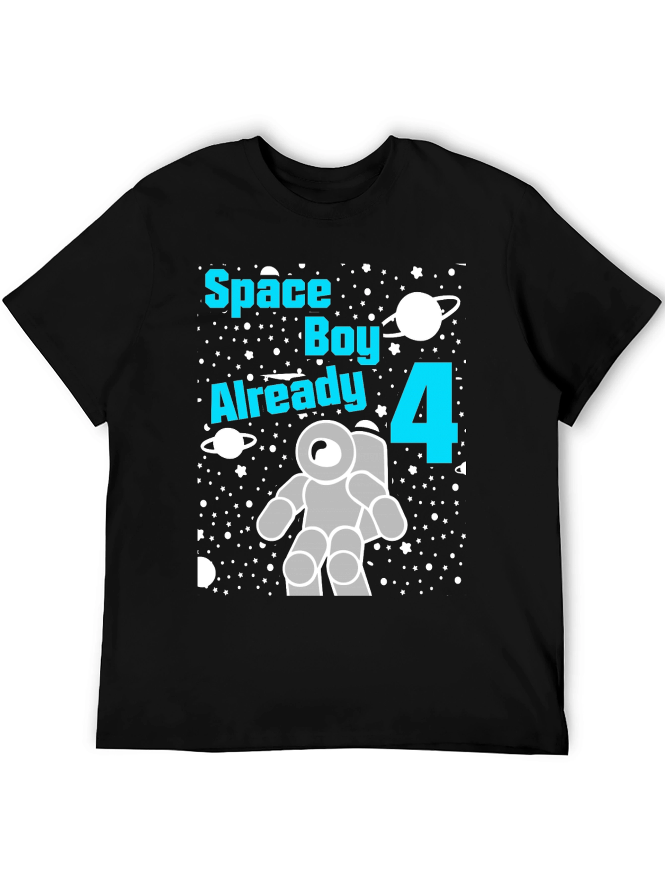 Space Boy 4th Birthday T-Shirt