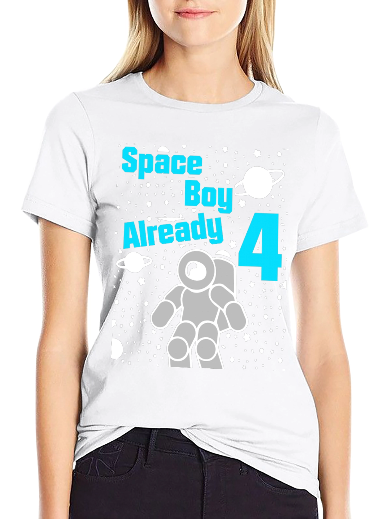 Space Boy 4th Birthday T-Shirt