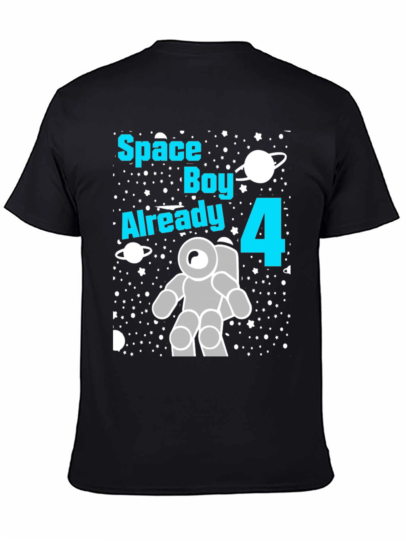 Space Boy 4th Birthday T-Shirt