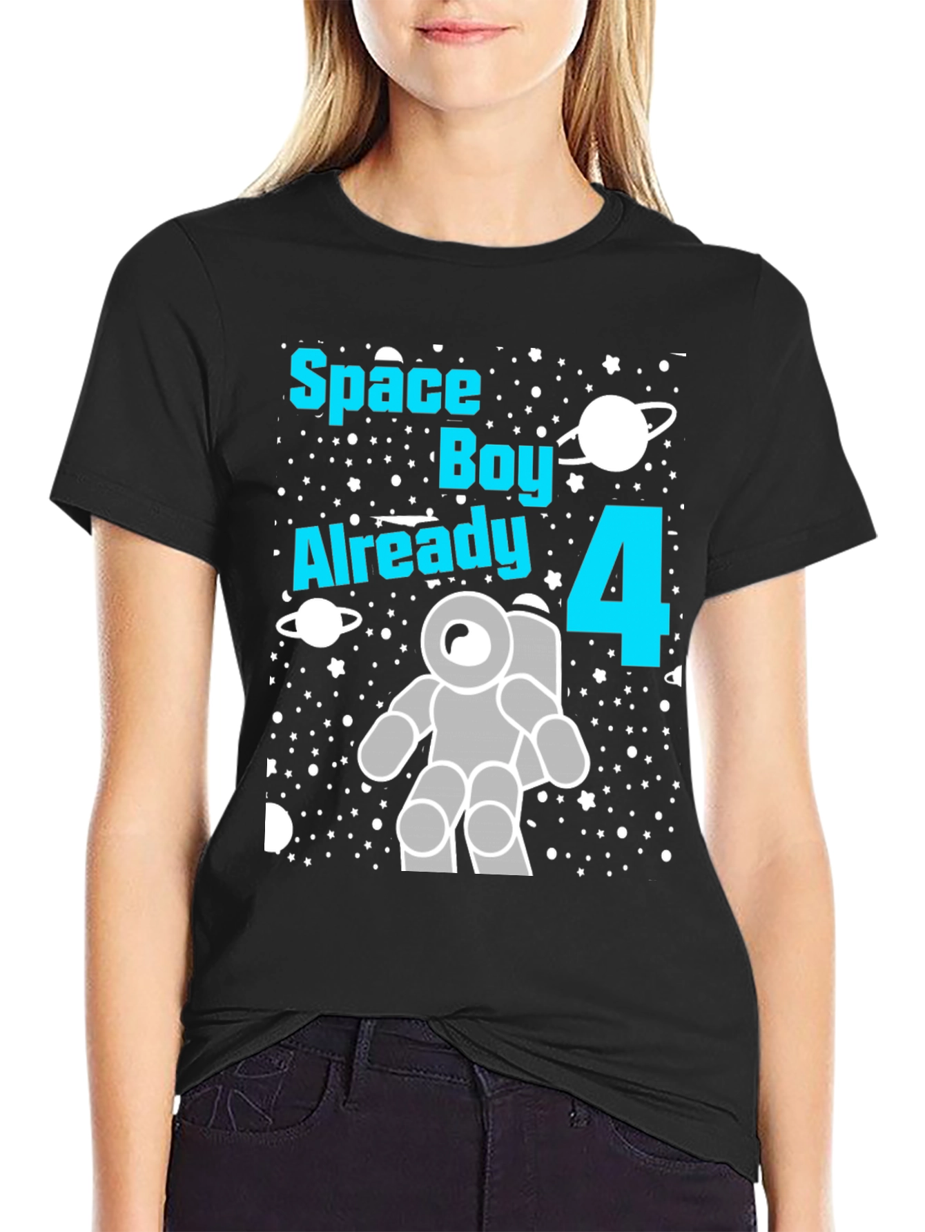 Space Boy 4th Birthday T-Shirt