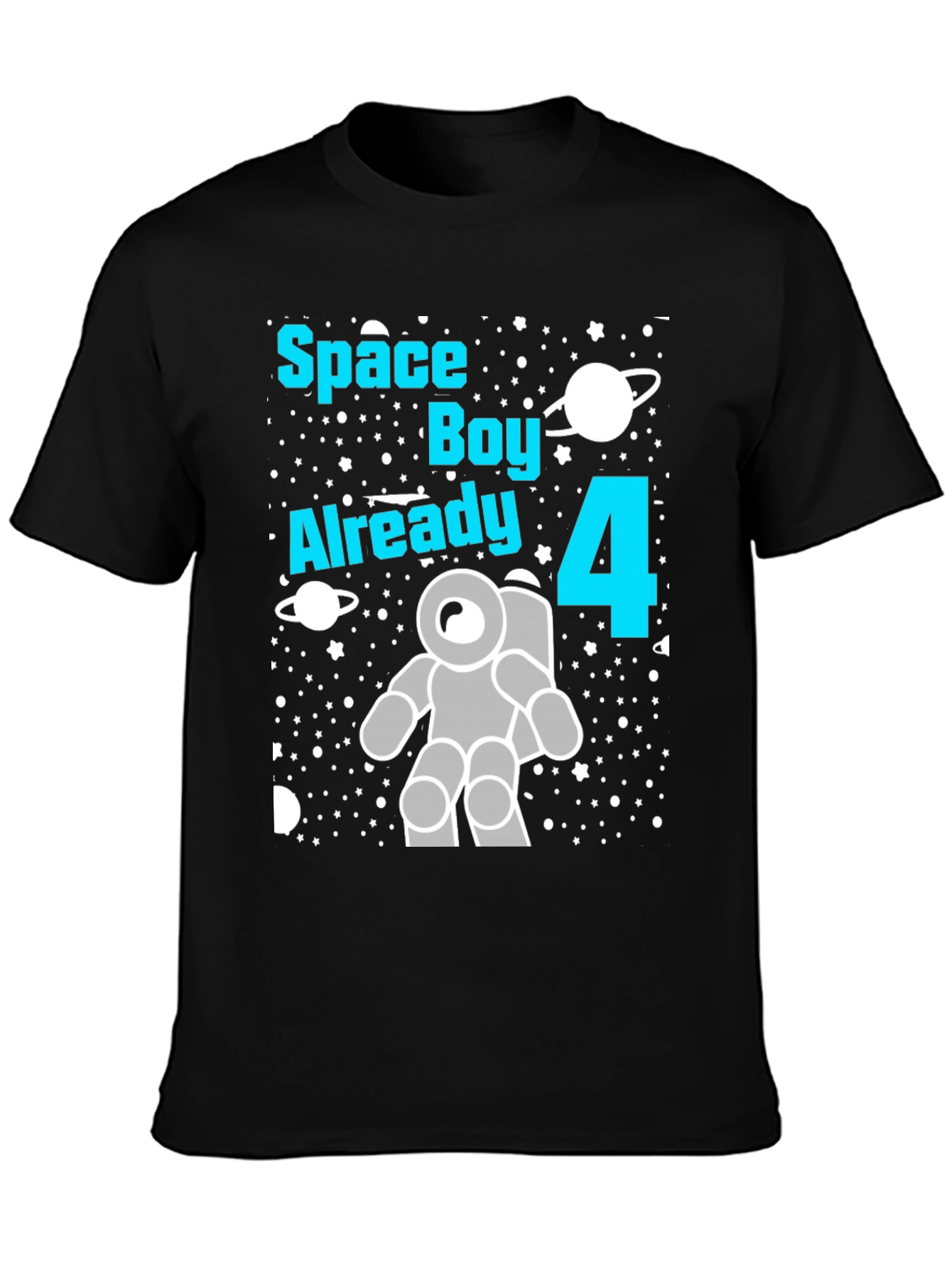 Space Boy 4th Birthday T-Shirt