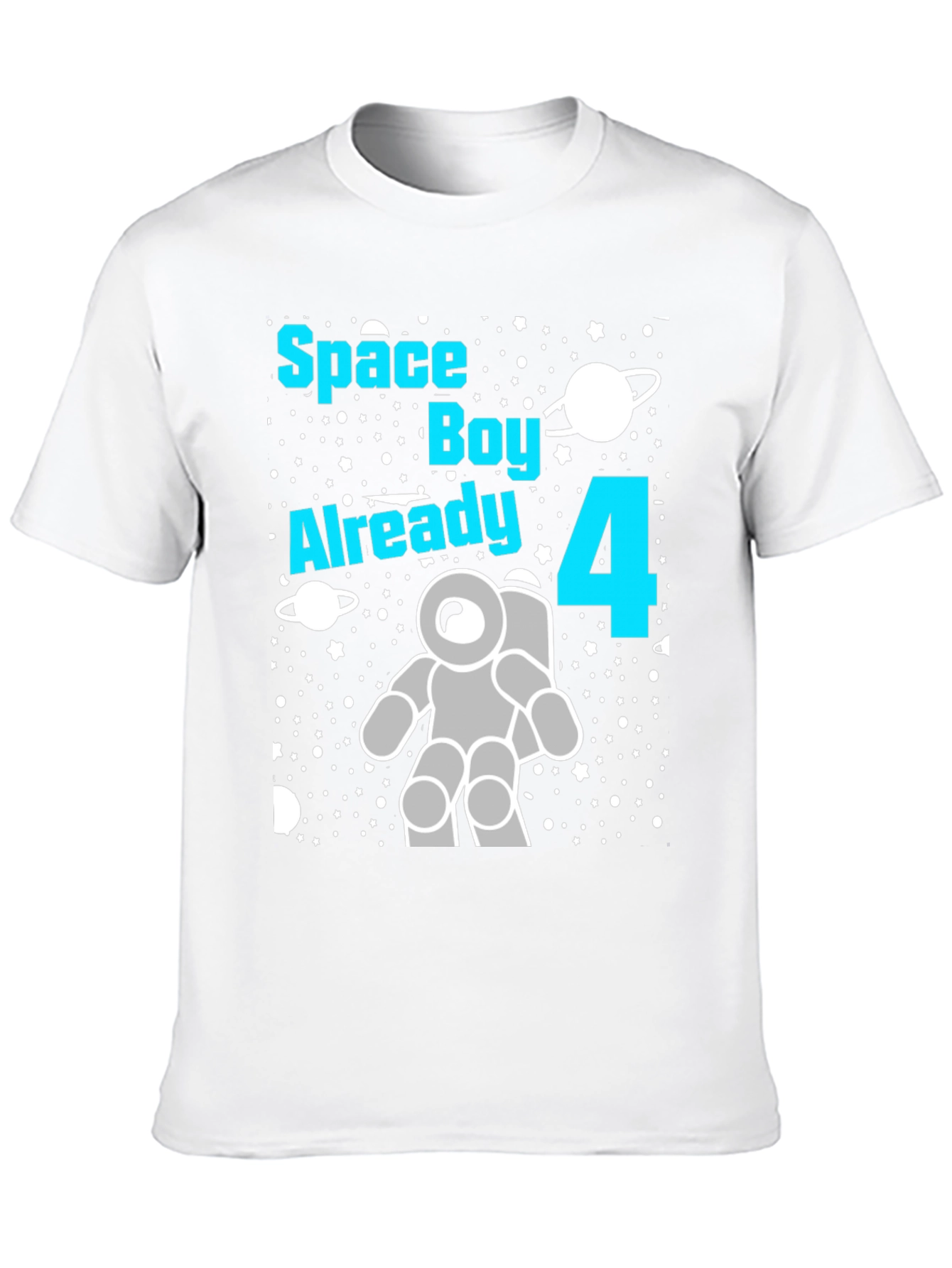Space Boy 4th Birthday T-Shirt