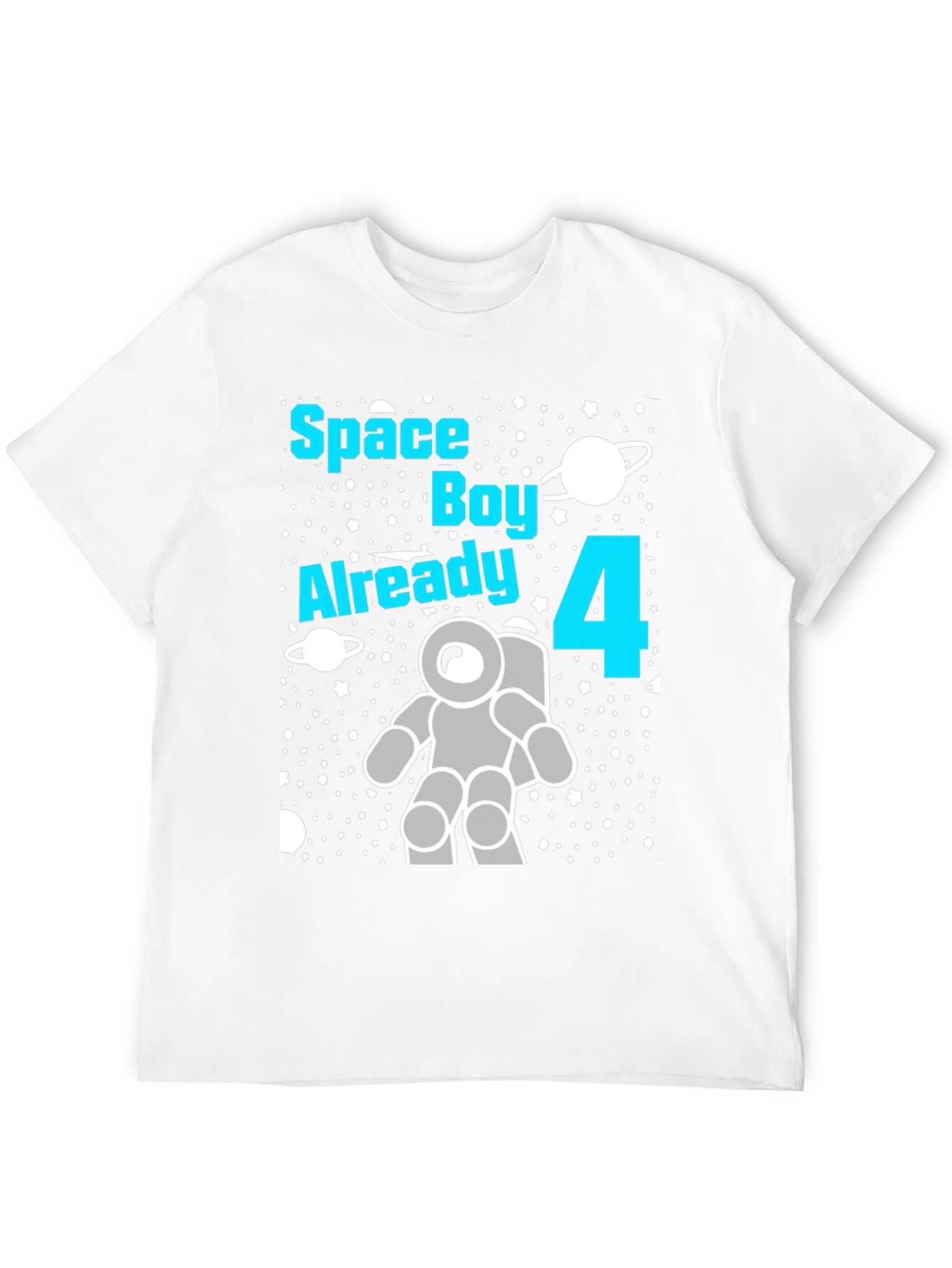 Space Boy 4th Birthday T-Shirt